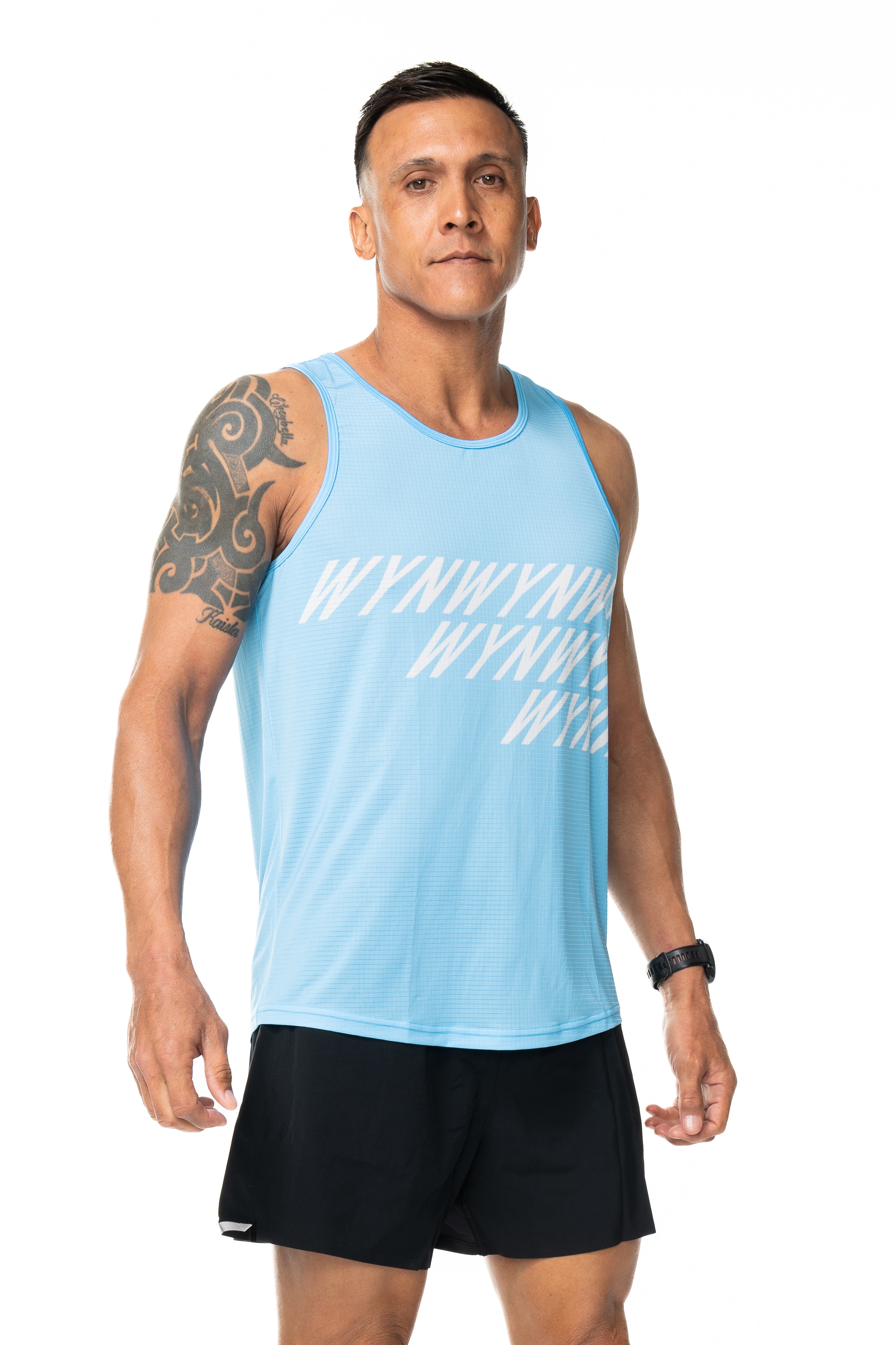 WYN Active Men's Fly Tank - Sky Blue