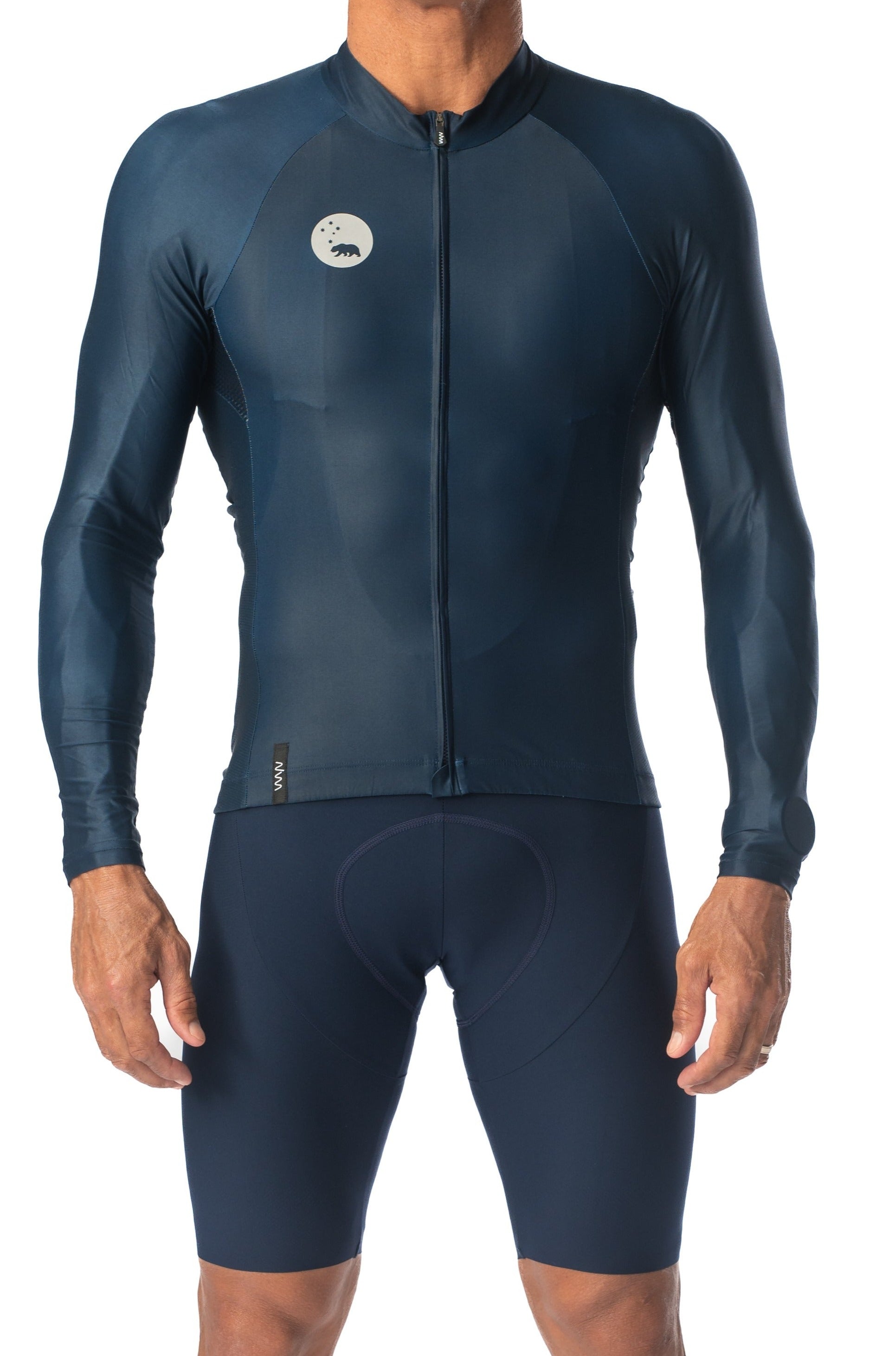 Men's Lightweight Long Sleeve Cycling Jersey - Navy