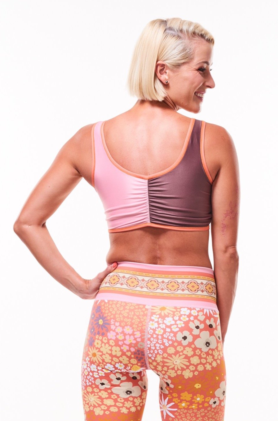 WYN by MALO EcoActive reversible bralette - flower child blush
