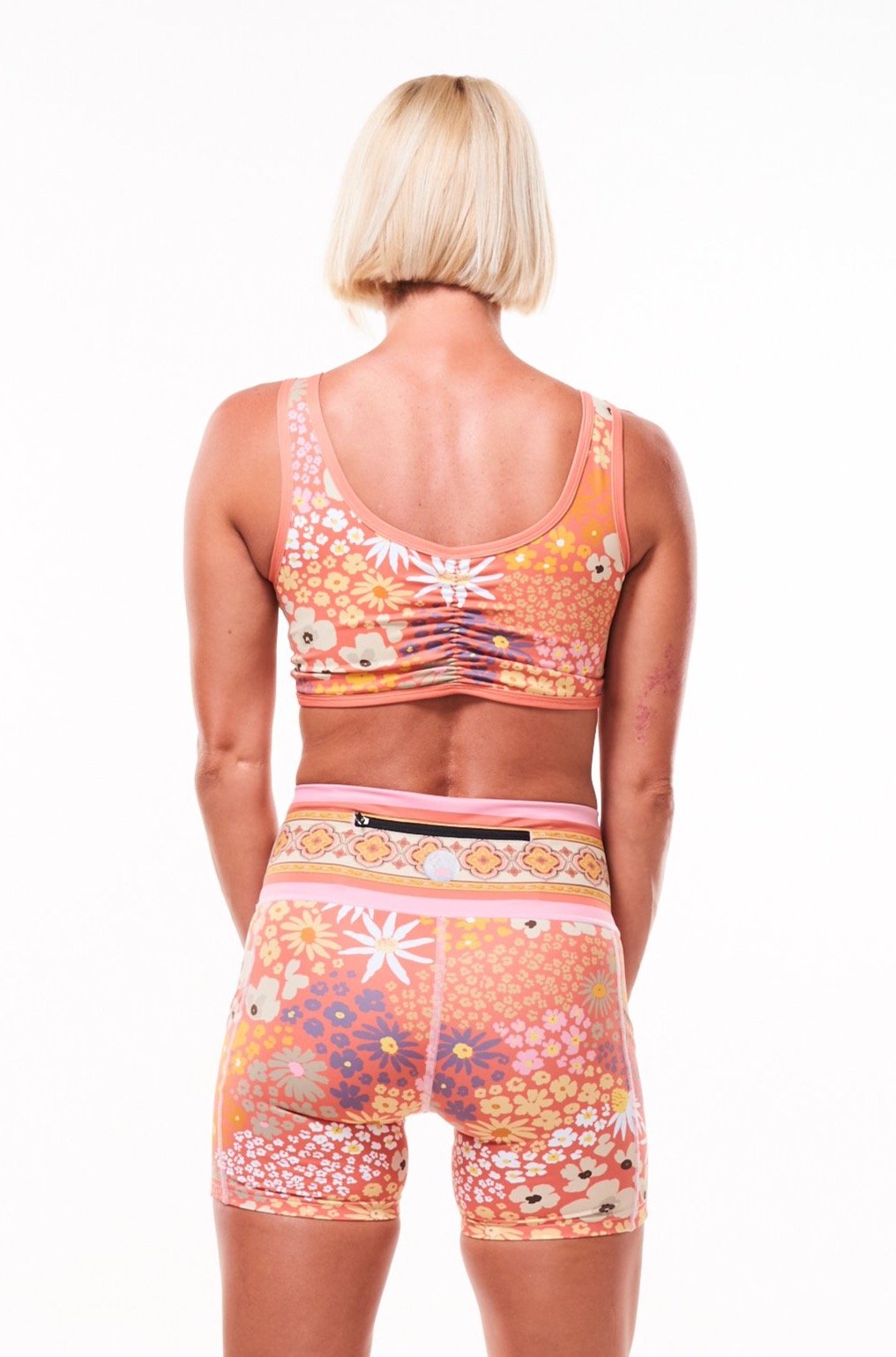 WYN by MALO EcoActive reversible bralette - flower child blush