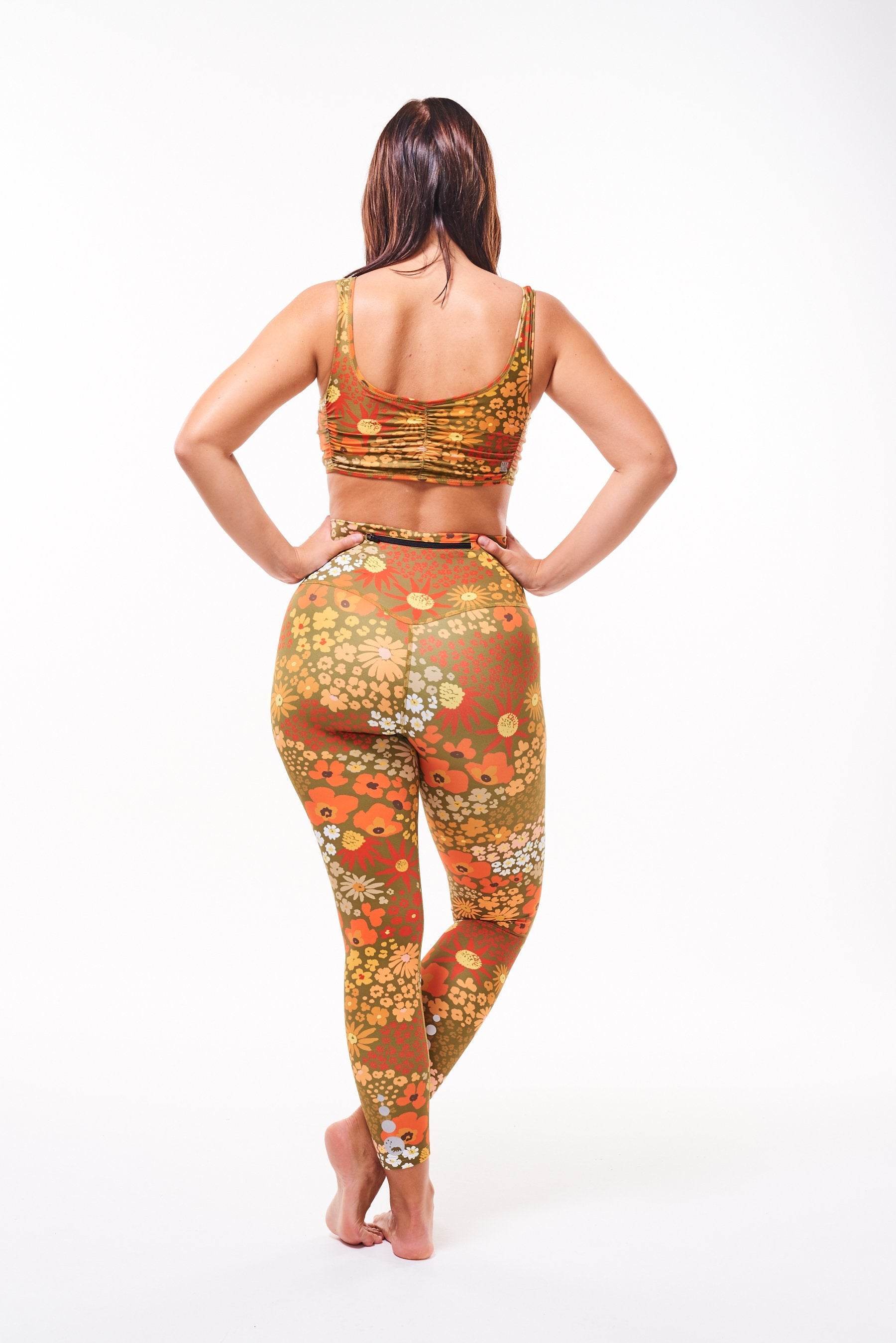 WYN MALO on the run 7/8 tights - flower child ochre