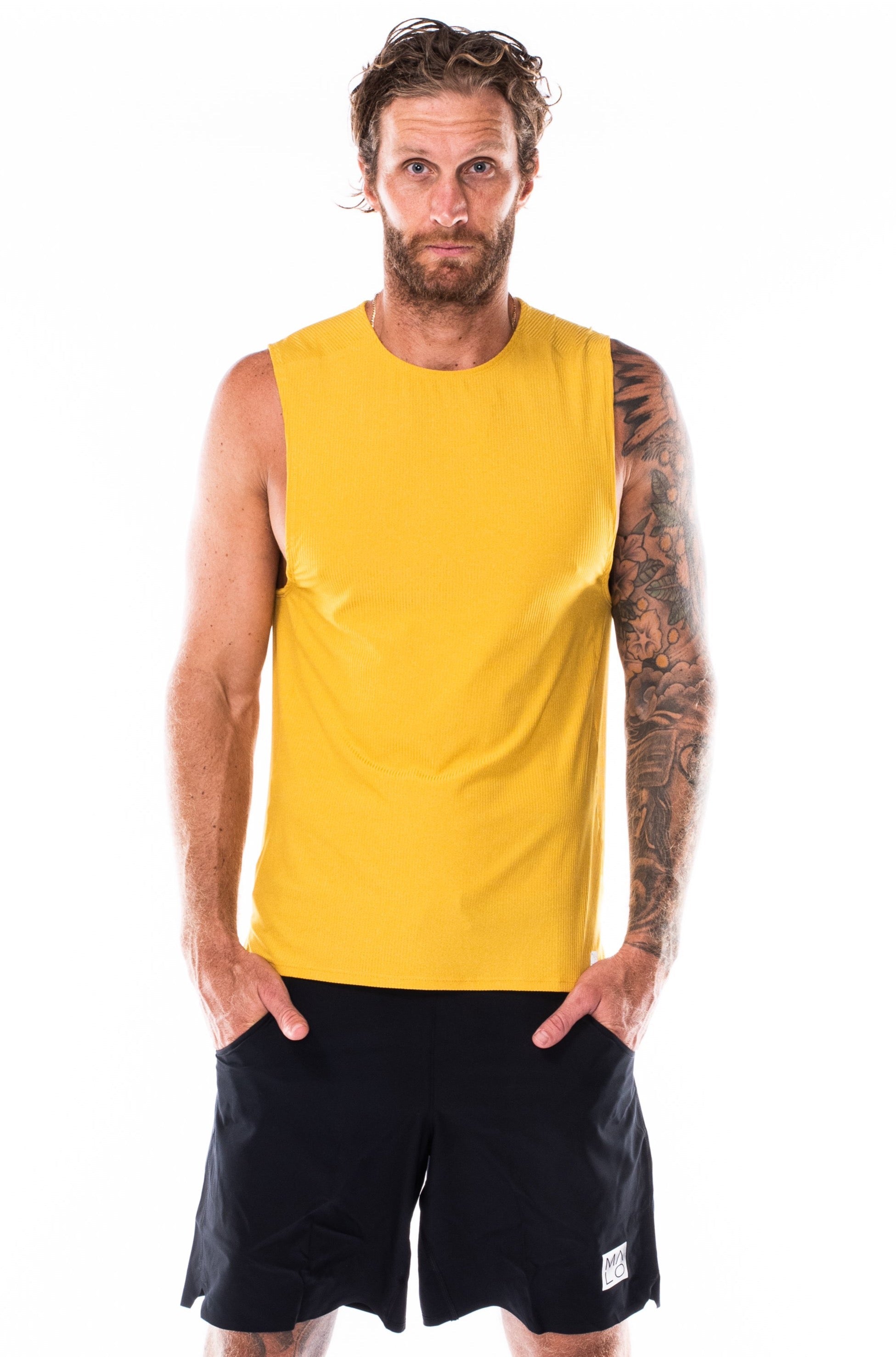 WYN by MALO men's jack tank - mustard