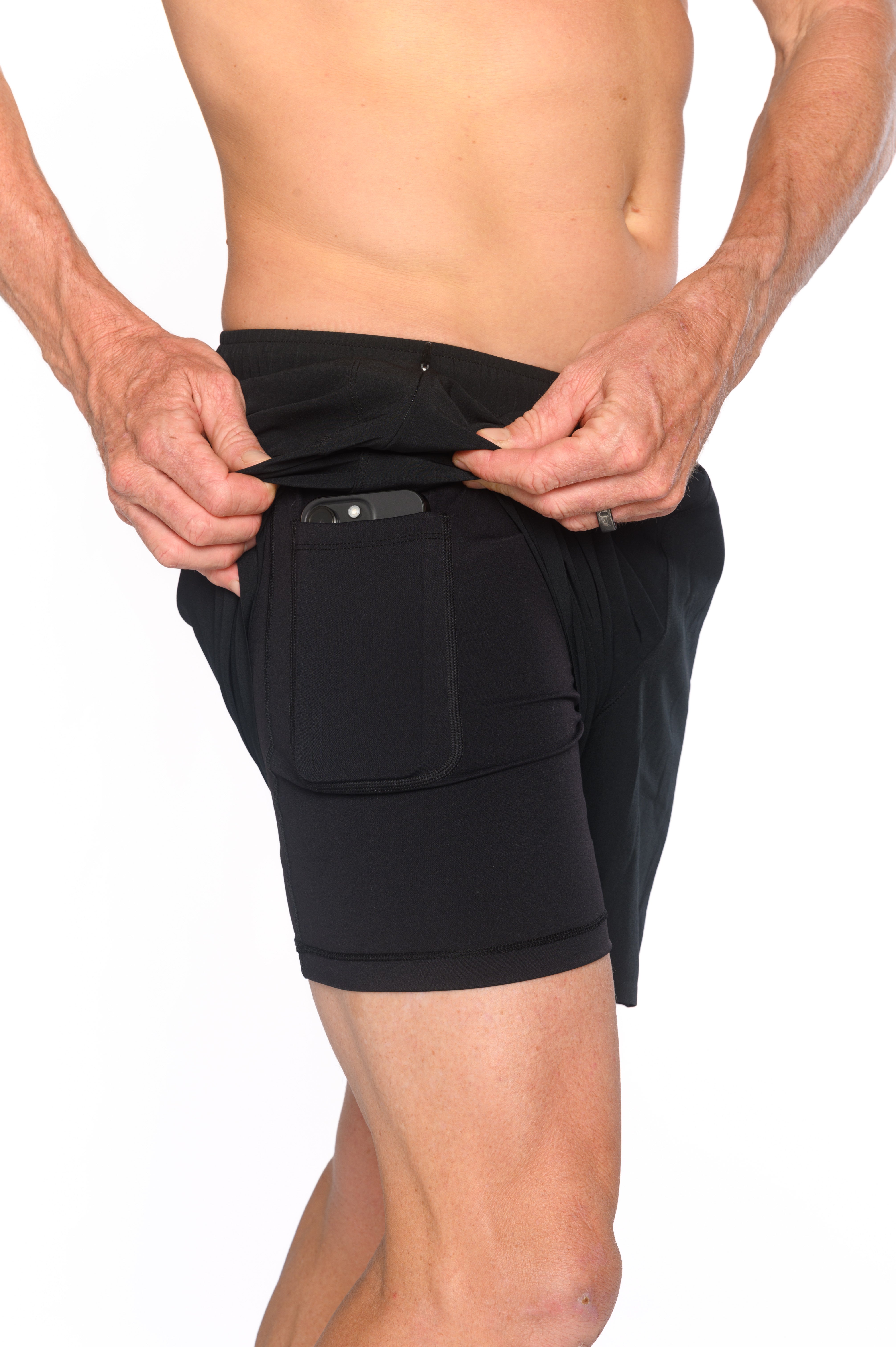 Men's Hybrid Short (6")- Black