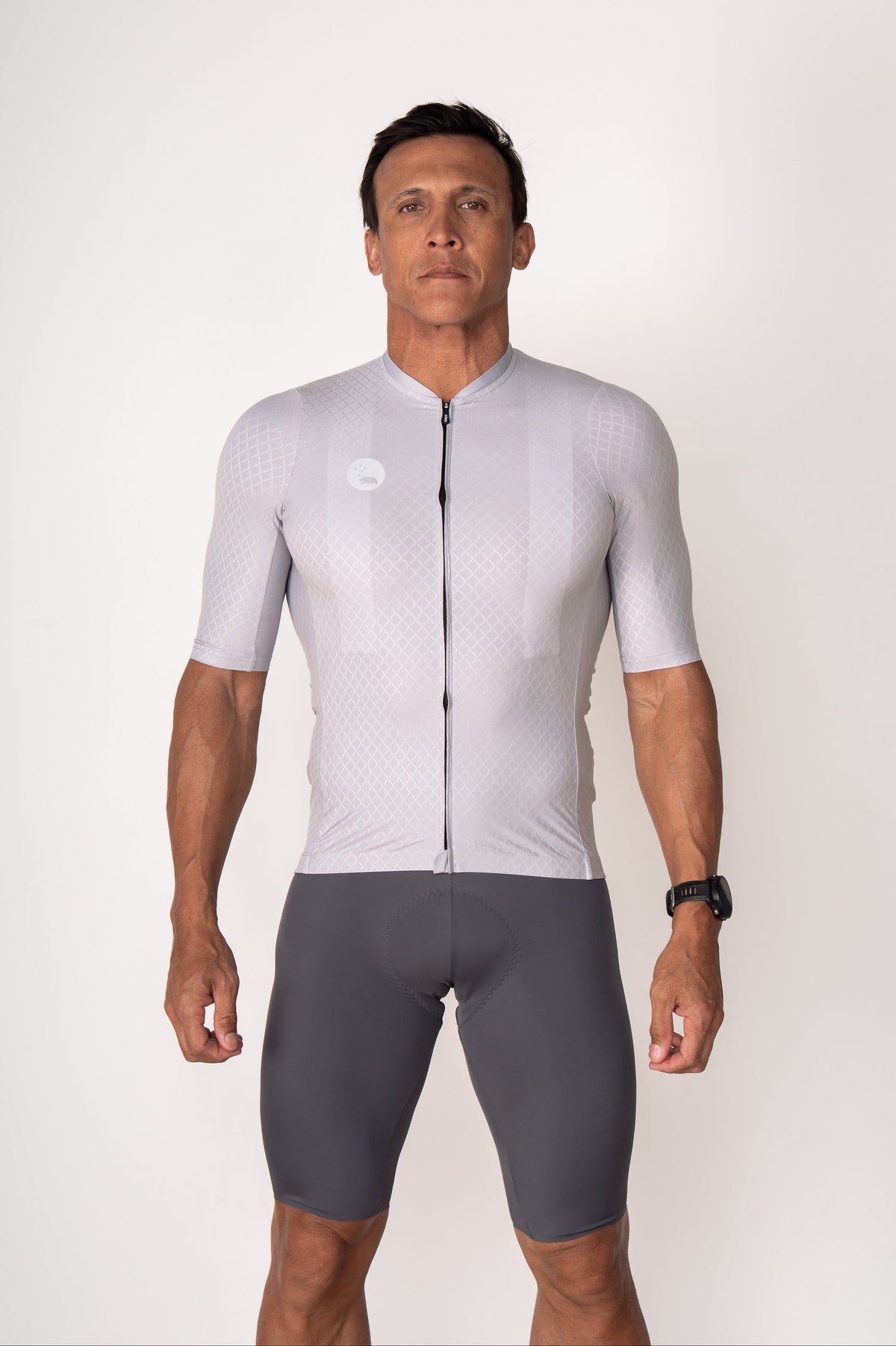 Men's LUCEO Pro Racer Cycling Jersey - Silver