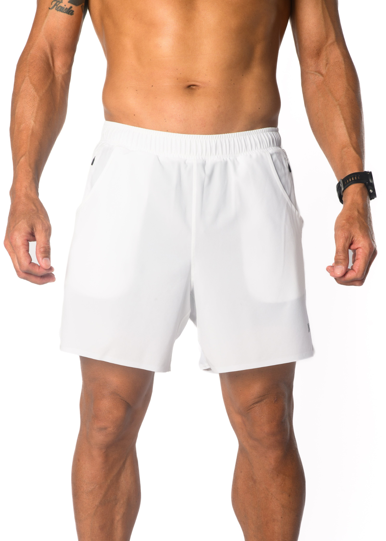 Men's Hybrid Short (6")- White