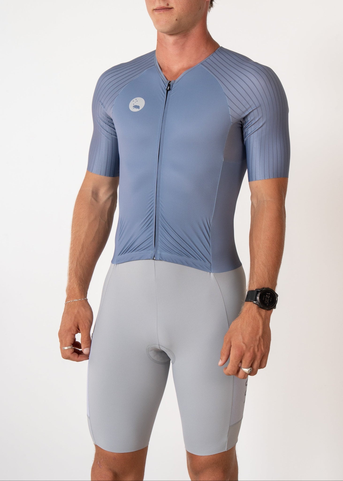 Men's Hi Velocity X Tri Suit - Steel Blue/Platinum