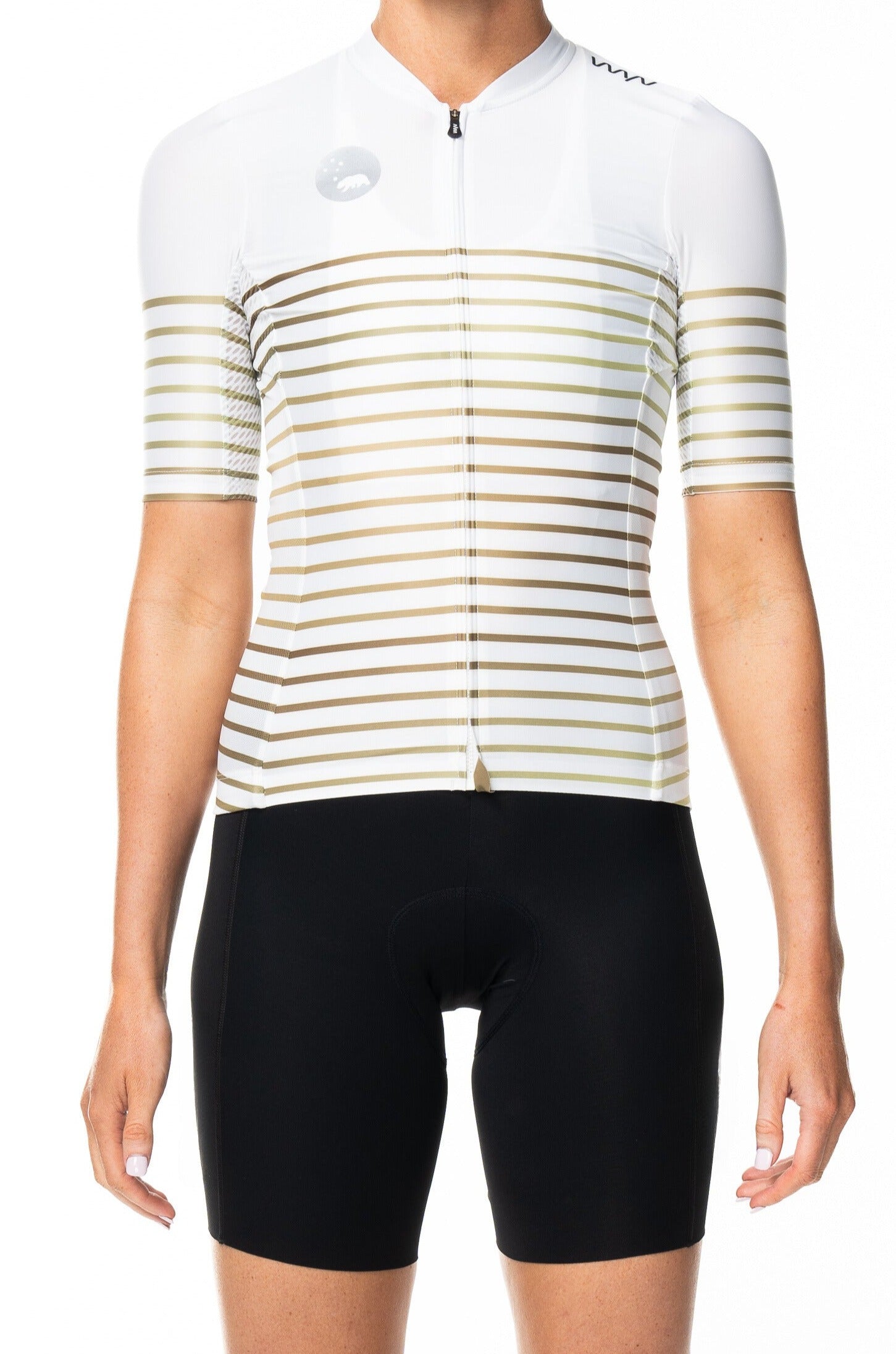 women's WC23 premium cycling jersey - gold stripe