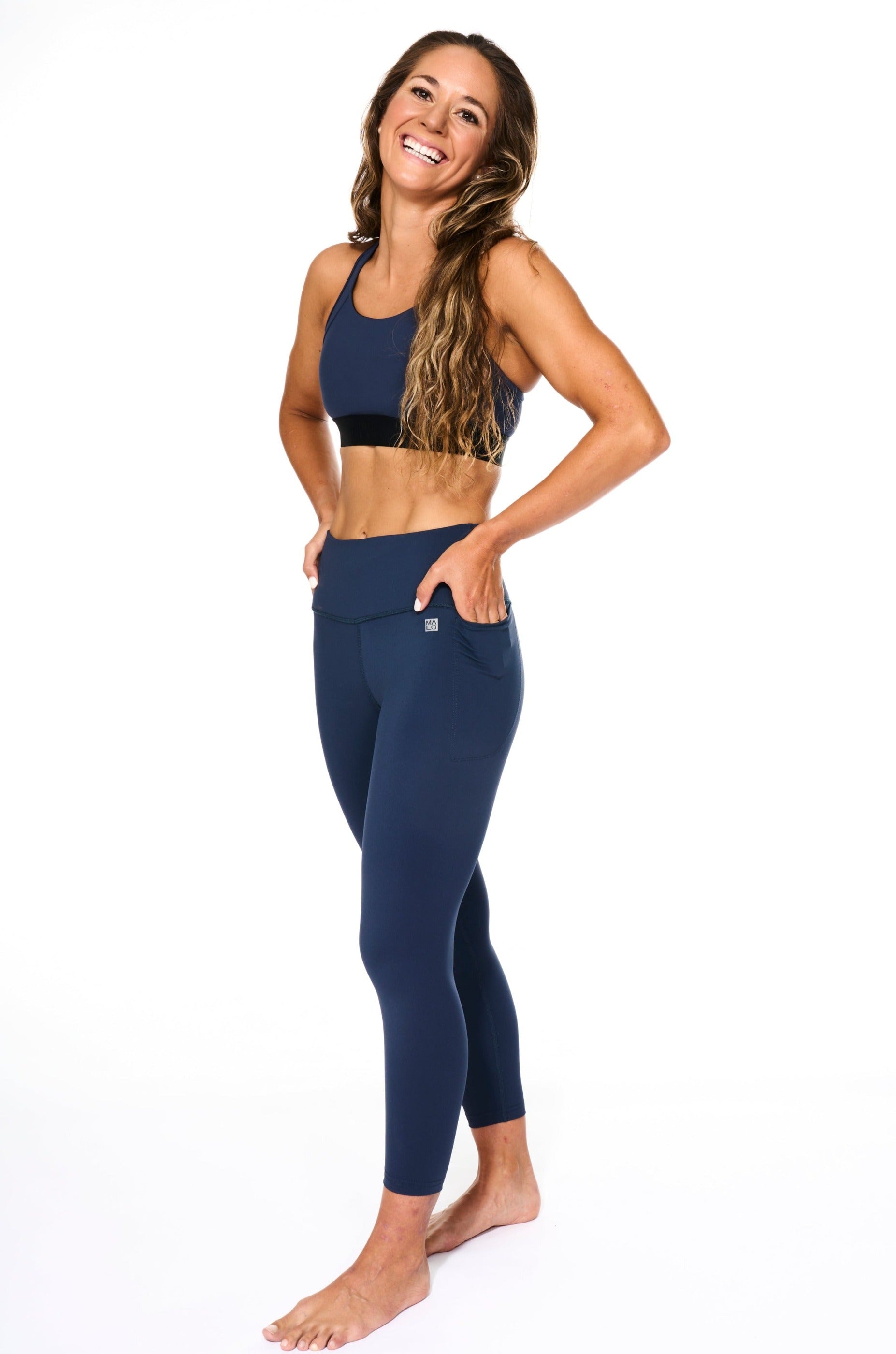 WYN by MALO flow and go 7/8 tights - navy