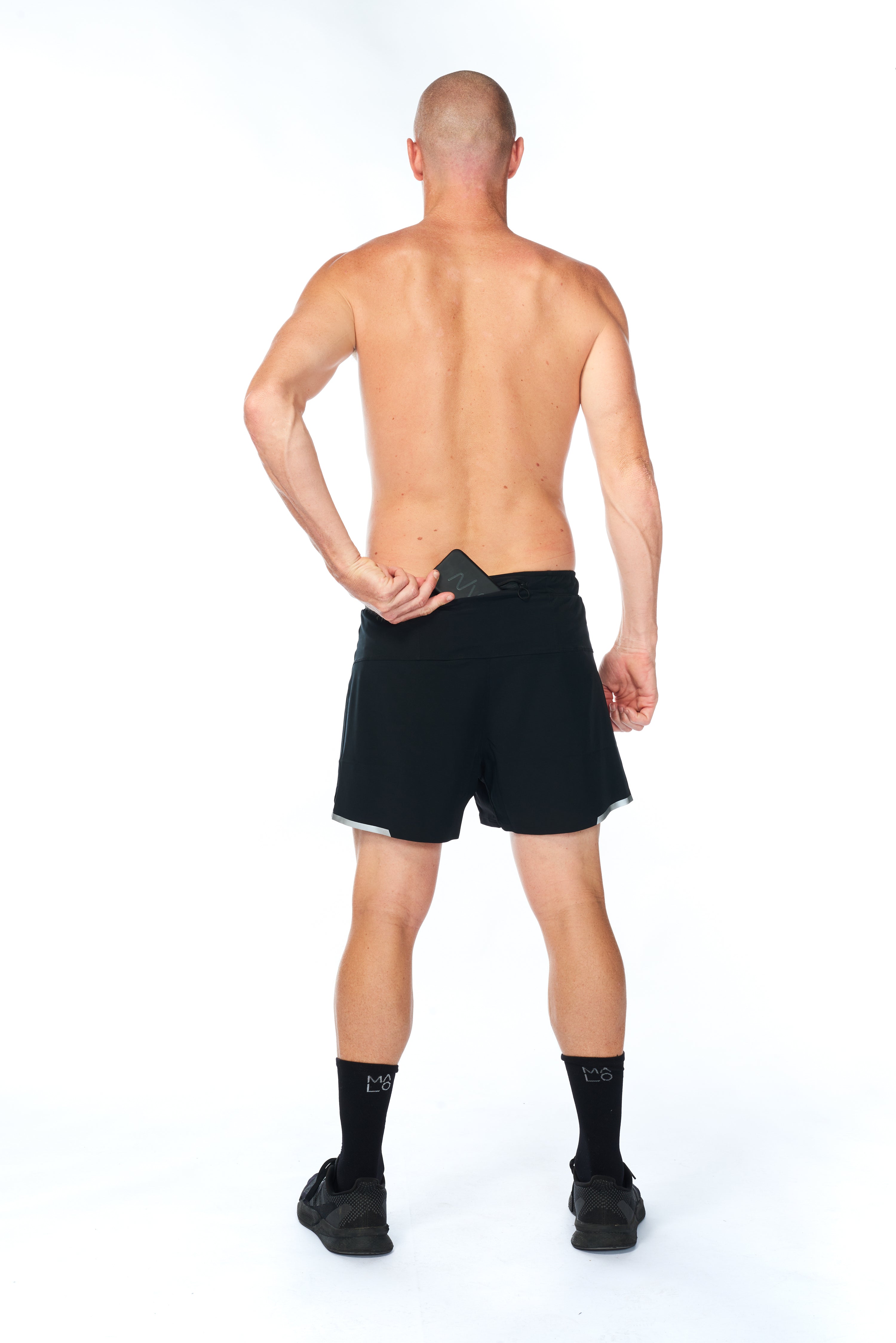 WYN by MALO noosa 2.0 run short (5")- black