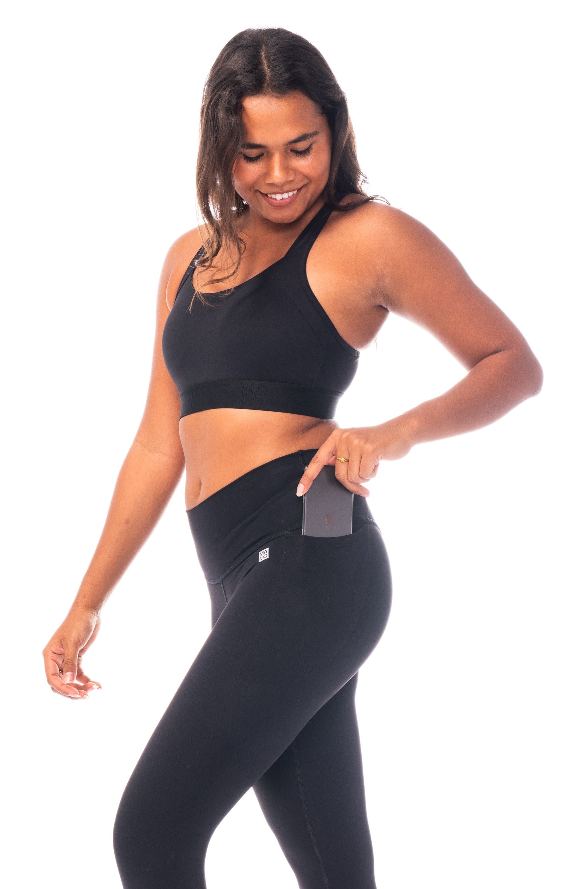 WYN by MALO on the run 7/8 tights - black