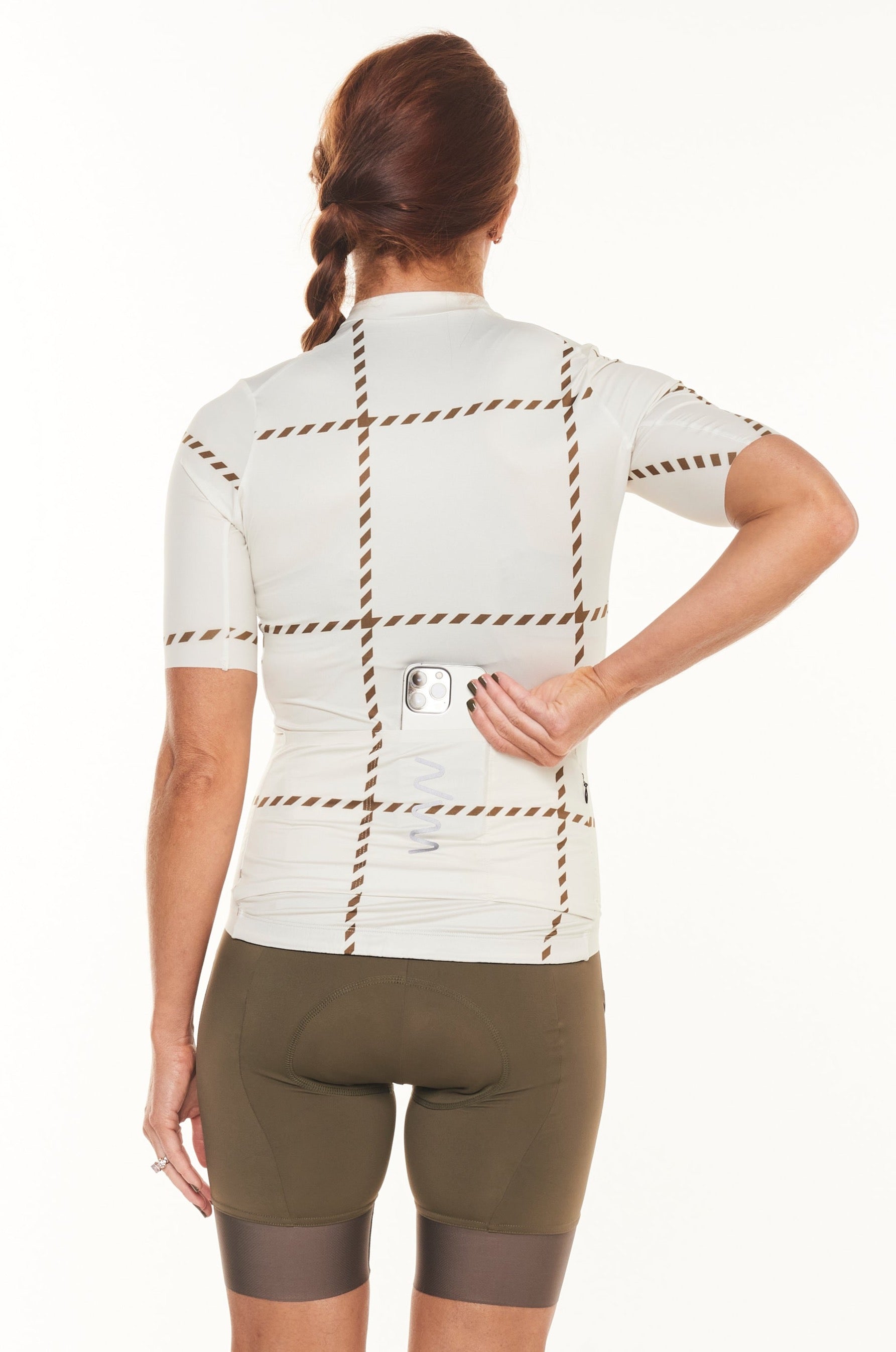 women's ROAM premium cycling jersey - cream + olive