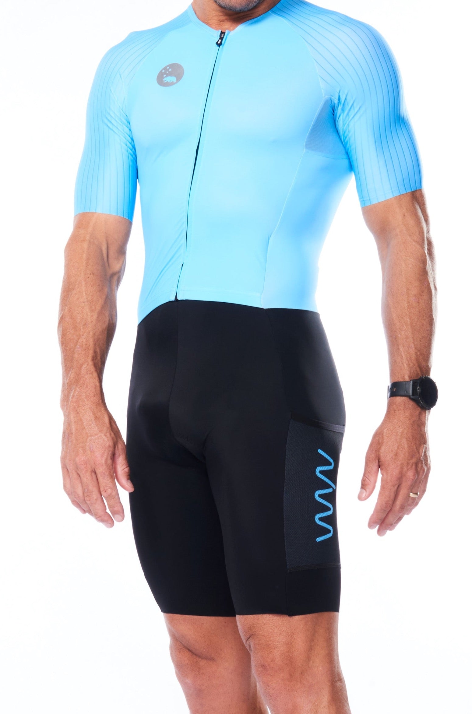 men's hi velocity X triathlon suit - sky blue