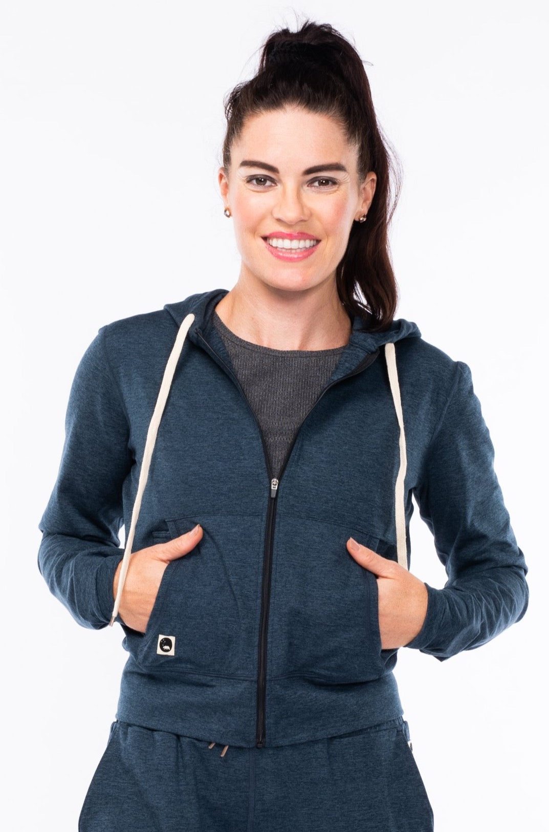 WYN by MALO women's ultimate travel hoodie - indigo heather