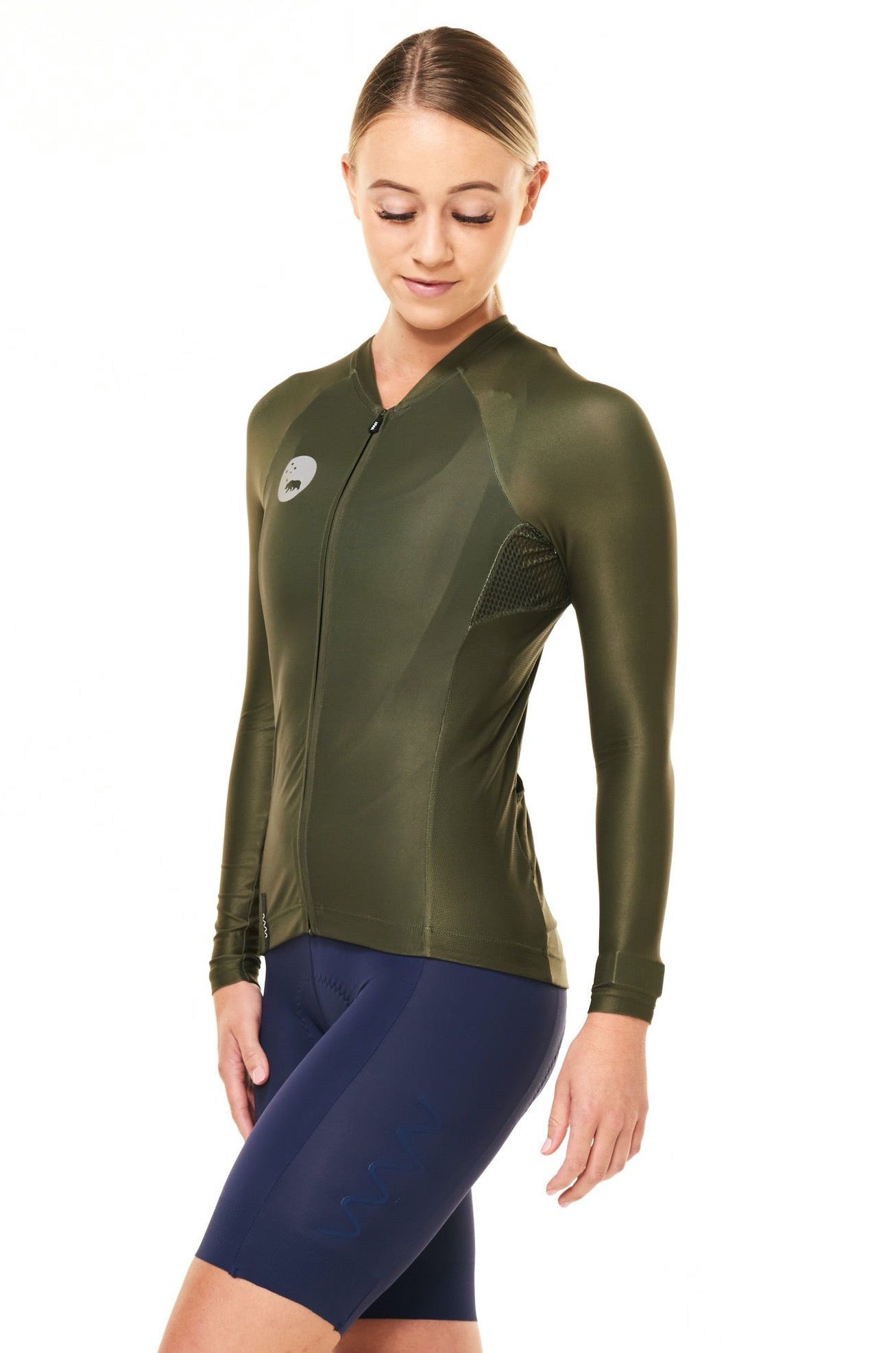Women's Lightweight Long Sleeve Cycling Jersey - Olive