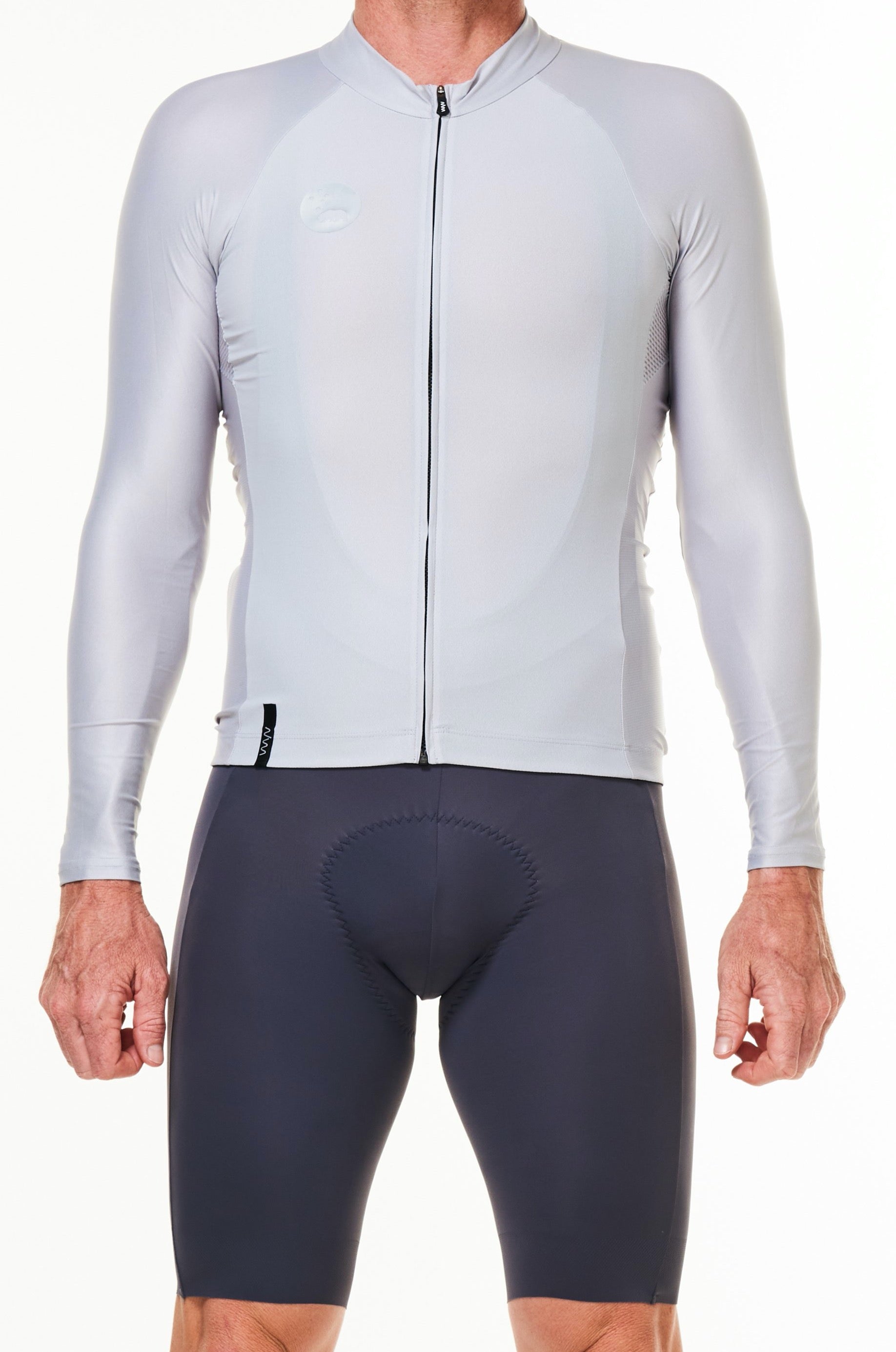 Men's Lightweight Long Sleeve Cycling Jersey Silver