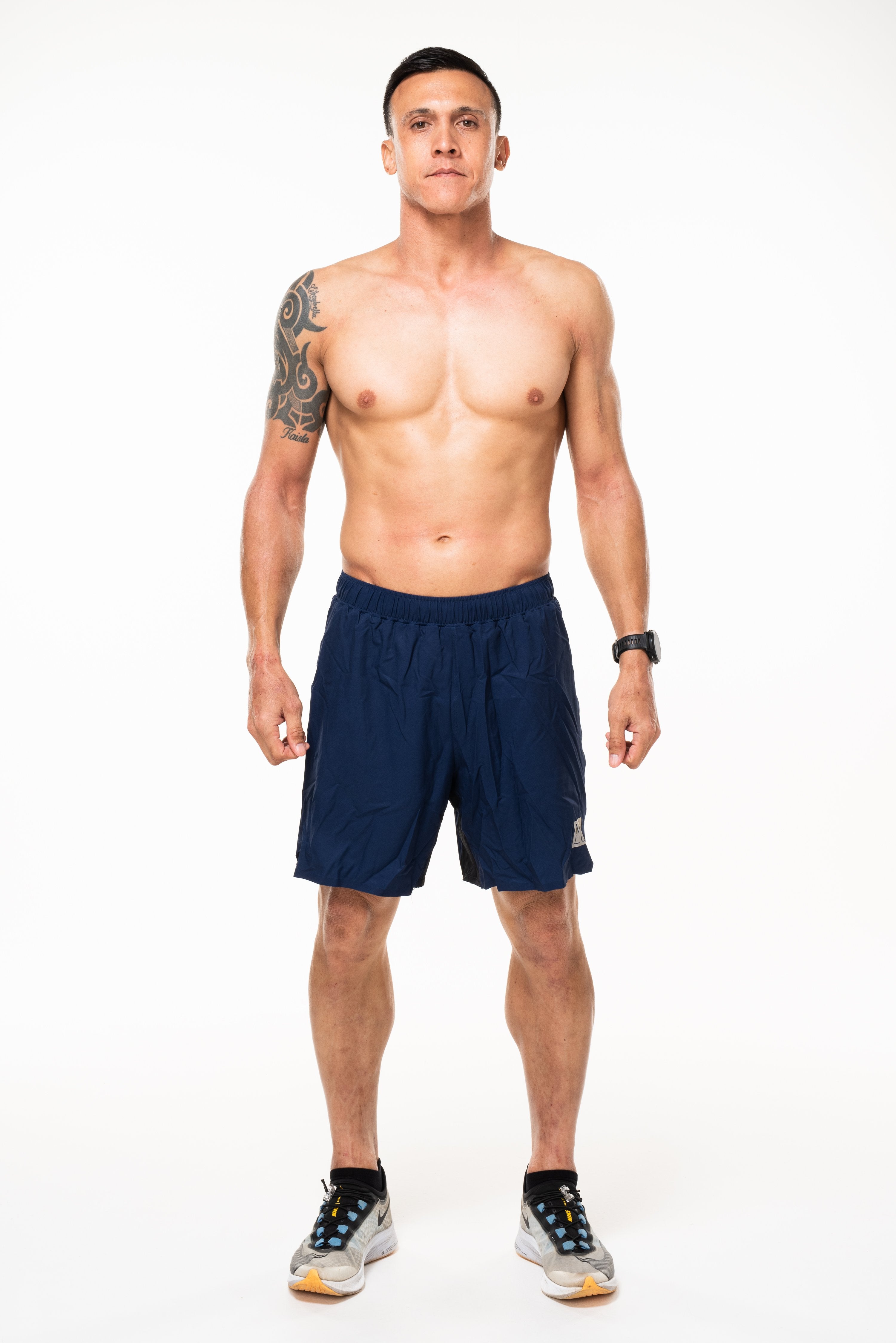 WYN by MALO noosa 2.0 run short (7")- navy