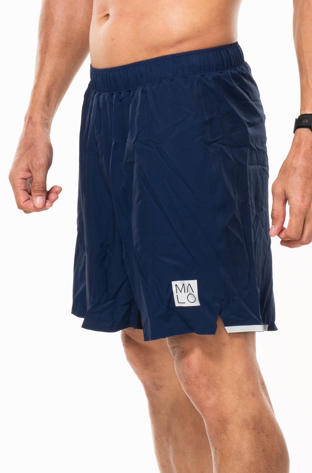 WYN by MALO noosa 2.0 run short (7")- navy