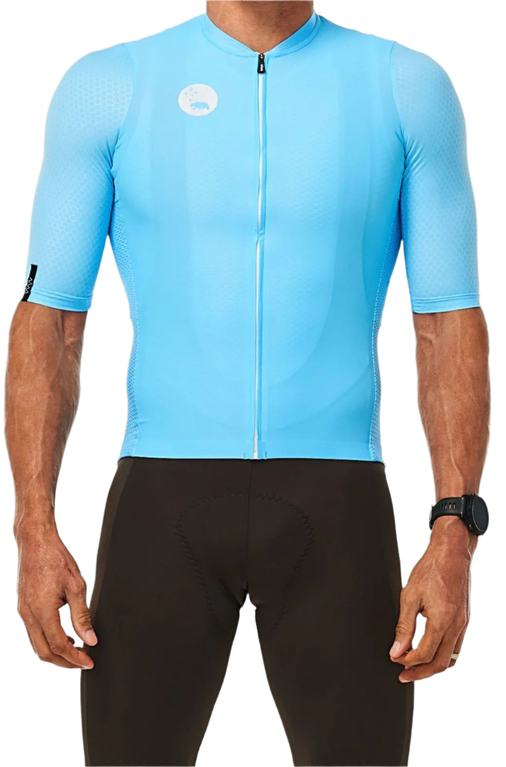 WYN republic Men's Sky Blue Luceo Hex Racer Jersey. Blue cycling jersey.