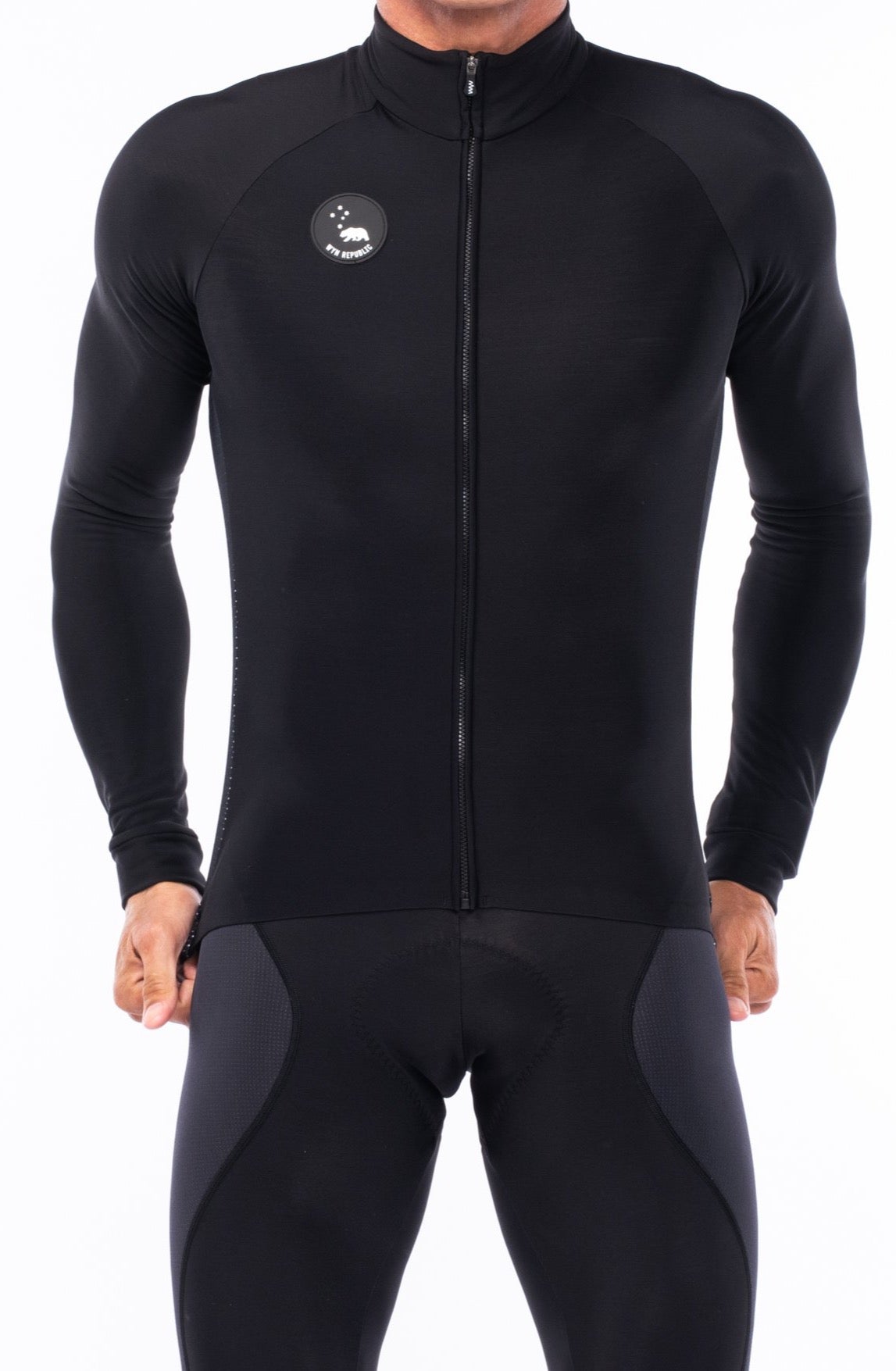 Men's Italian Thermal Cycling Jacket - Black