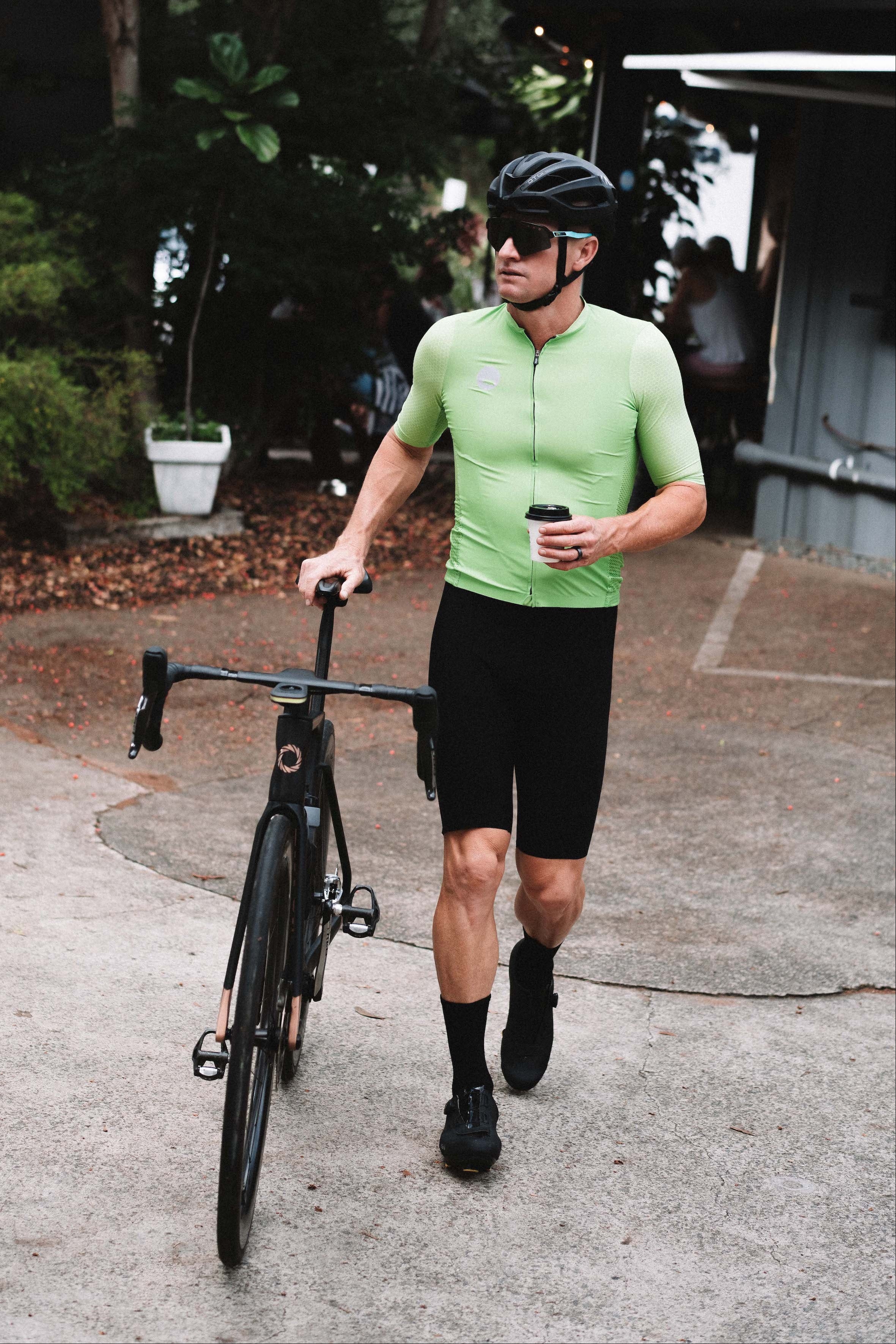 Men's LUCEO Hex Racer Cycling Jersey - Lime Green