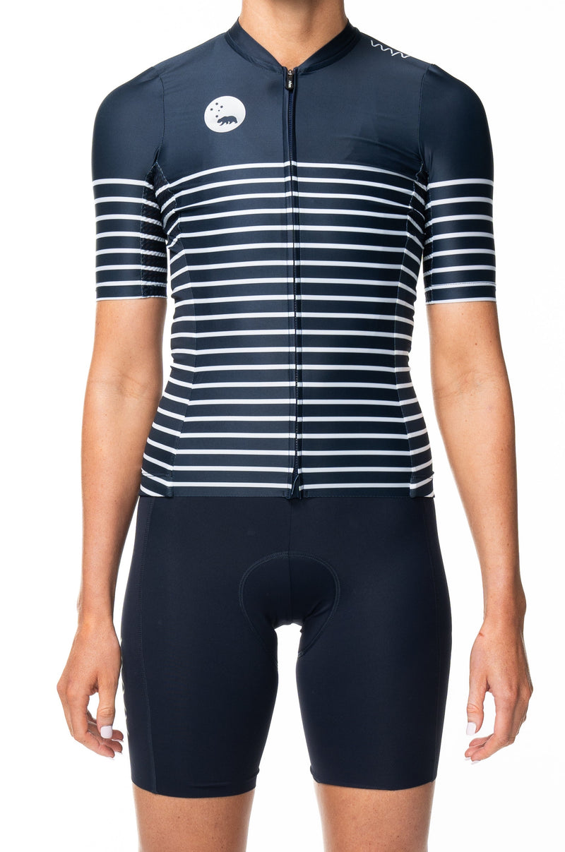 women's WC23 premium cycling jersey - navy stripe