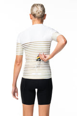 women's WC23 premium cycling jersey - gold stripe