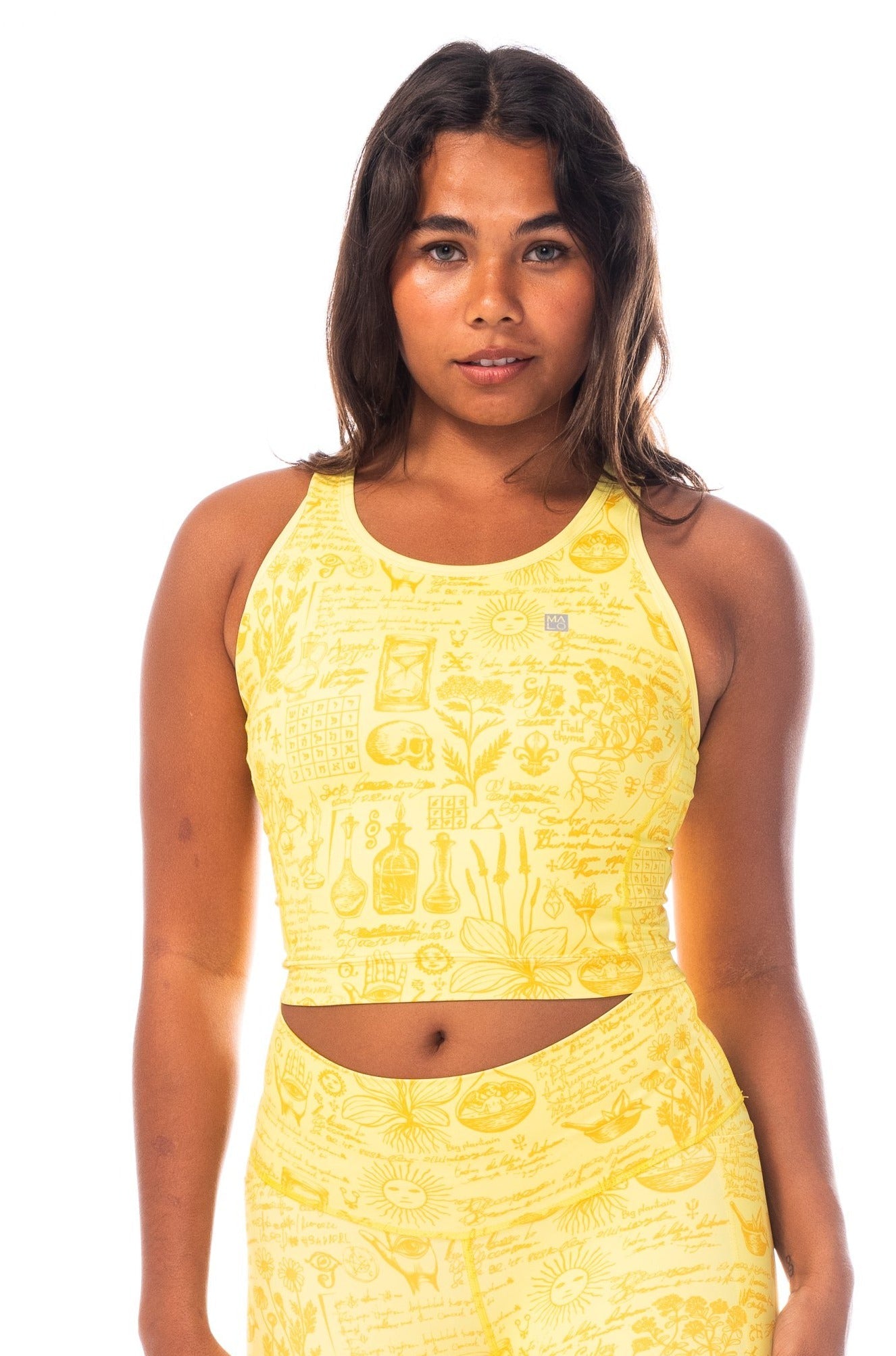 WYN by MALO core crop (with phone pocket) - lemon
