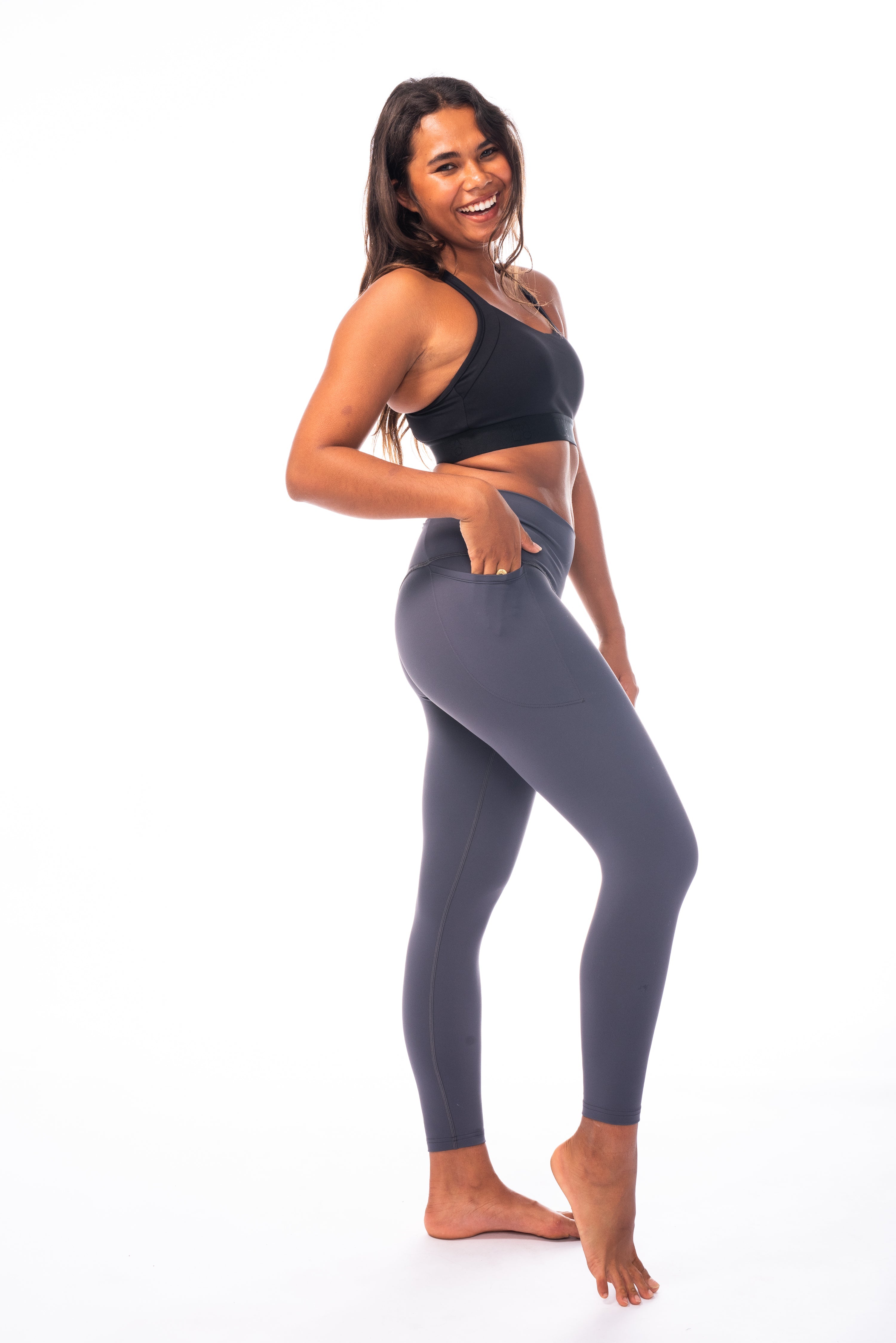 WYN by MALO on the run 7/8 tights - dusky gray