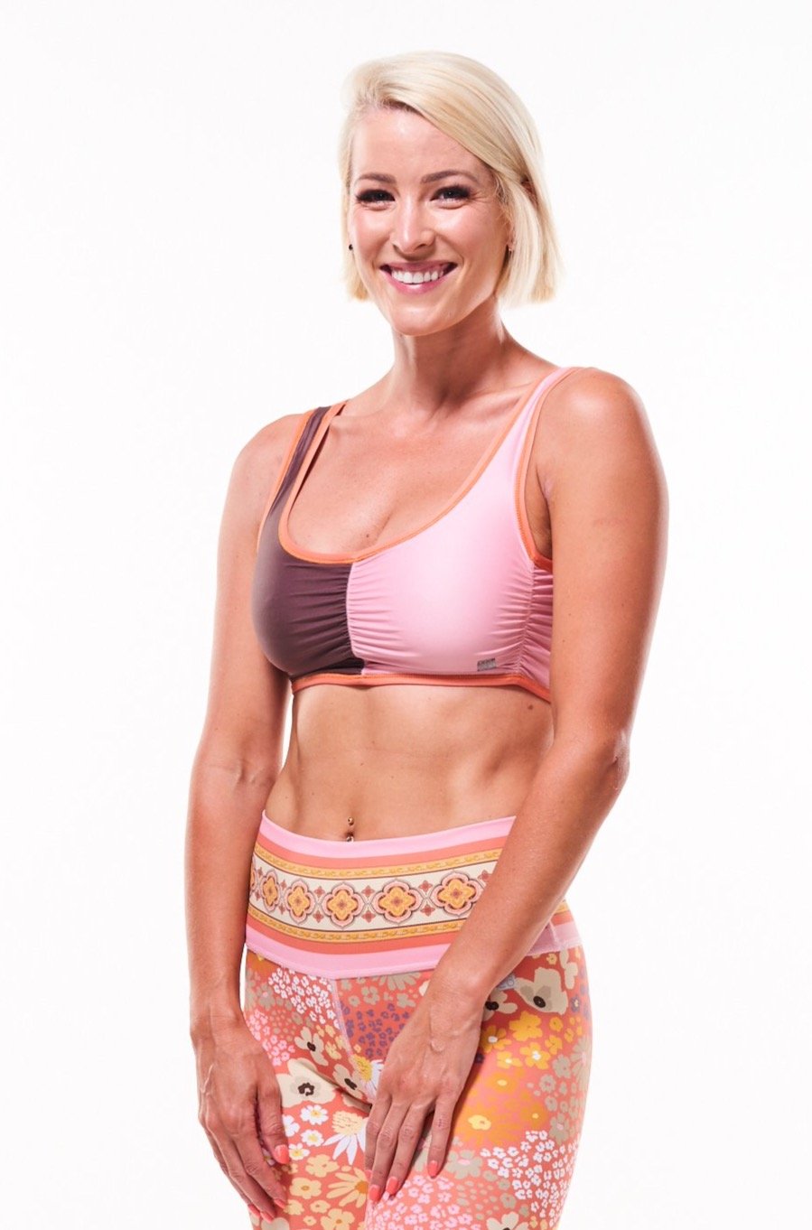 WYN by MALO EcoActive reversible bralette - flower child blush