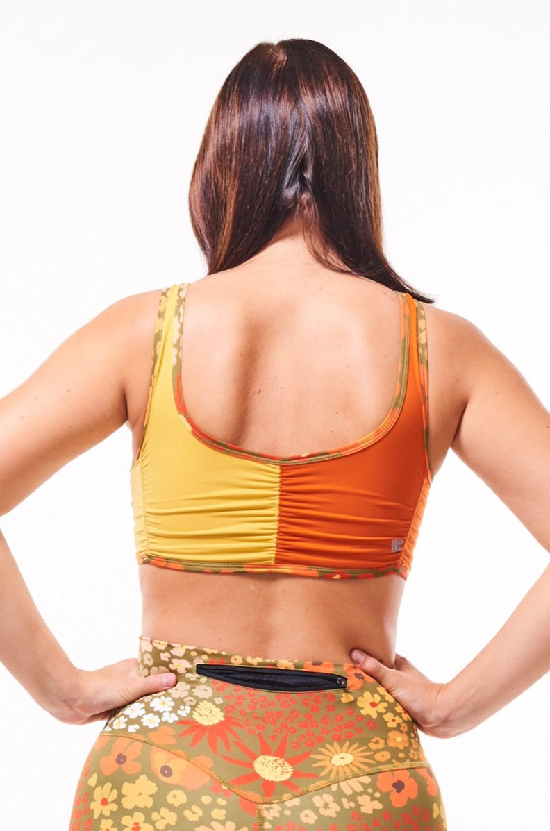 WYN by MALO EcoActive reversible bralette - flower child ochre