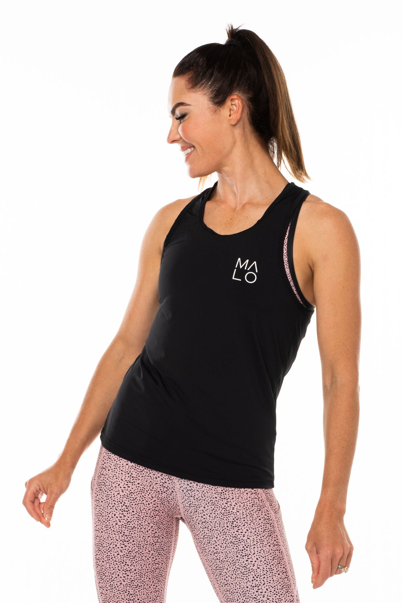 Women's Black Endure Tank. Black singlet for working out.