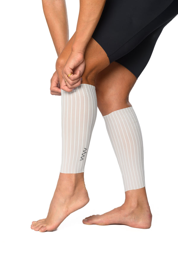 Unisex CdA Aero Calf Sleeve - White