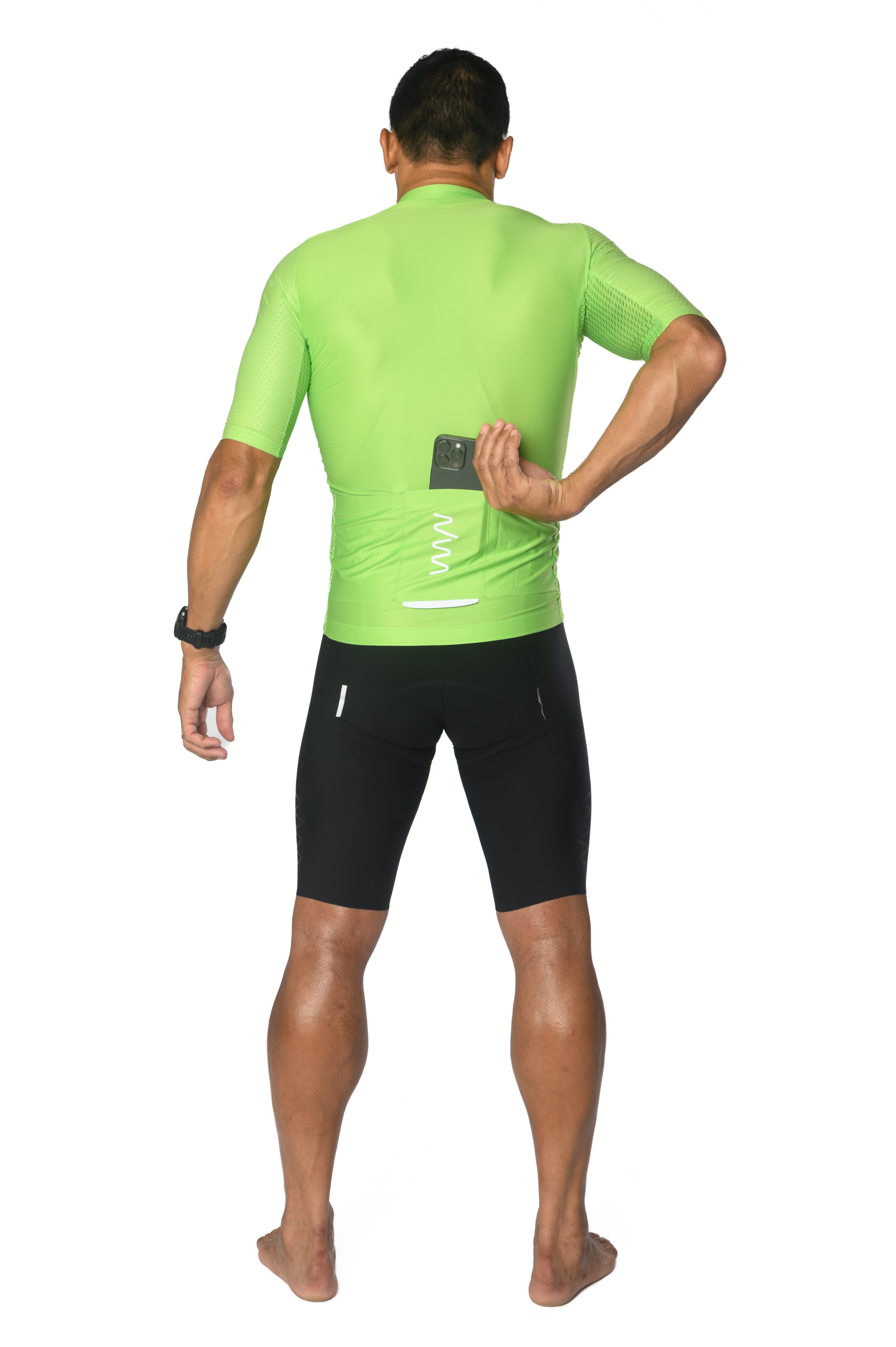 Men's LUCEO Hex Racer Cycling Jersey - Lime Green