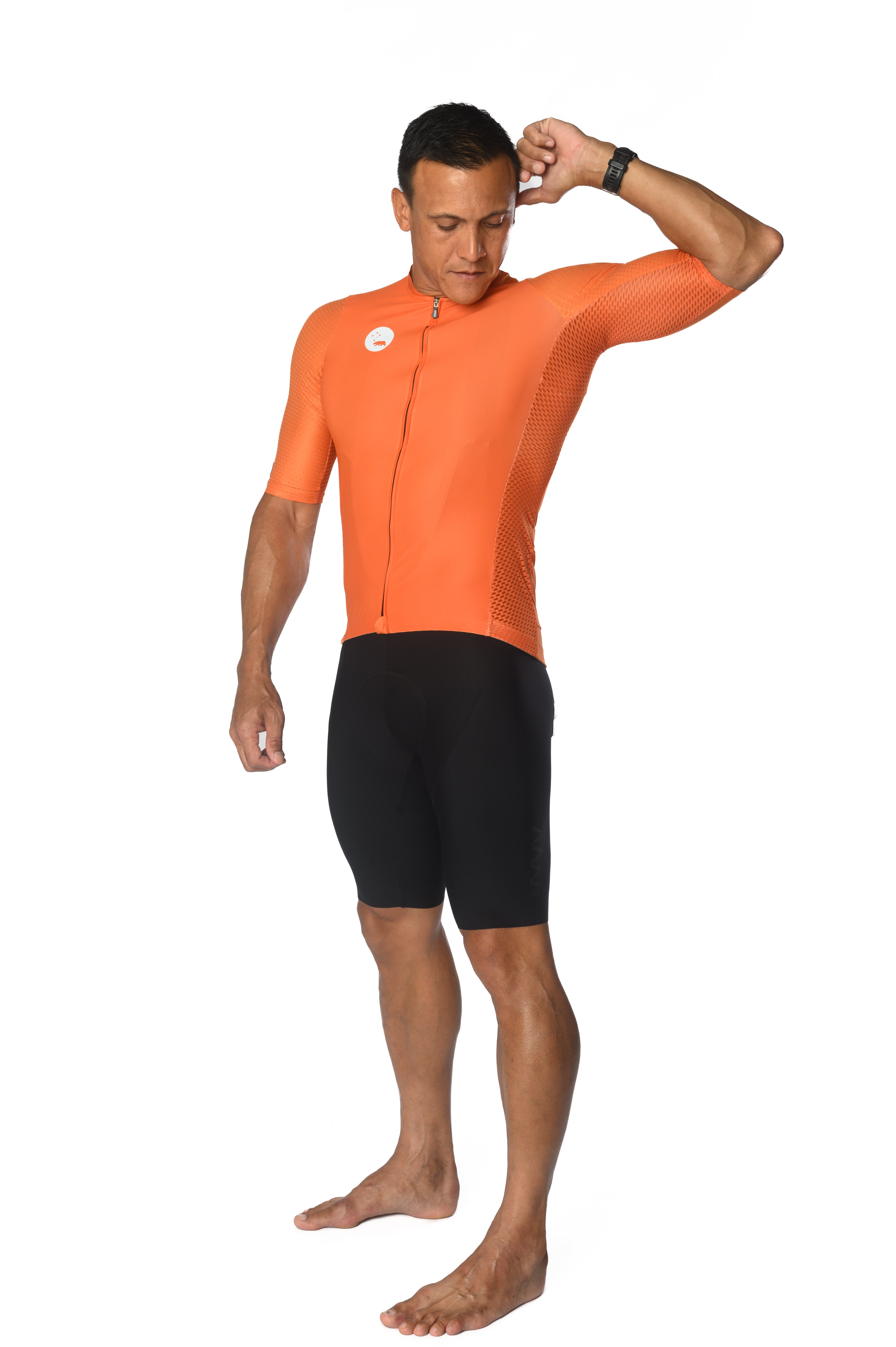 Men's LUCEO Hex Racer Cycling Jersey - Orange