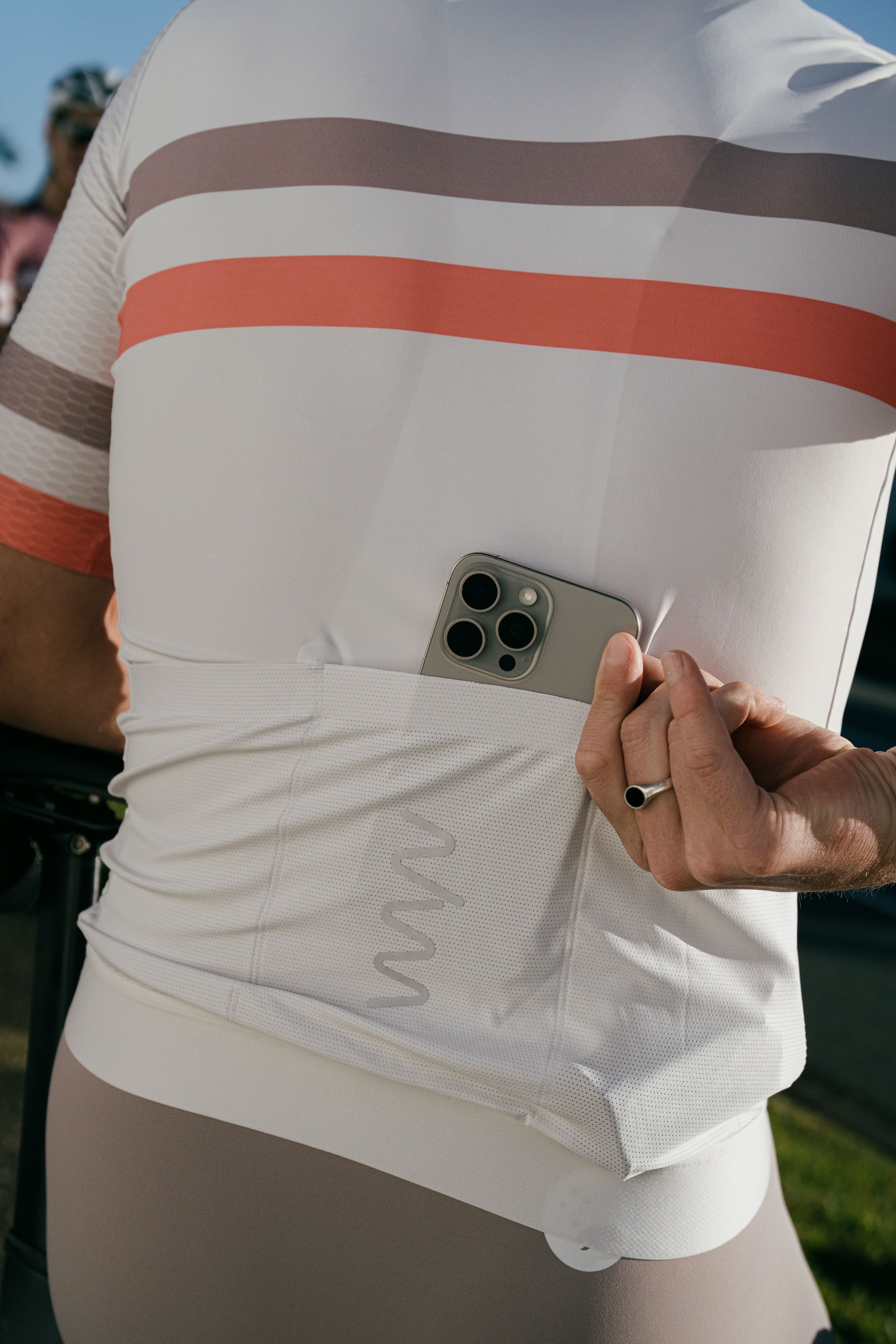 Men's Training Day Cycling Jersey - Ivory/Coral