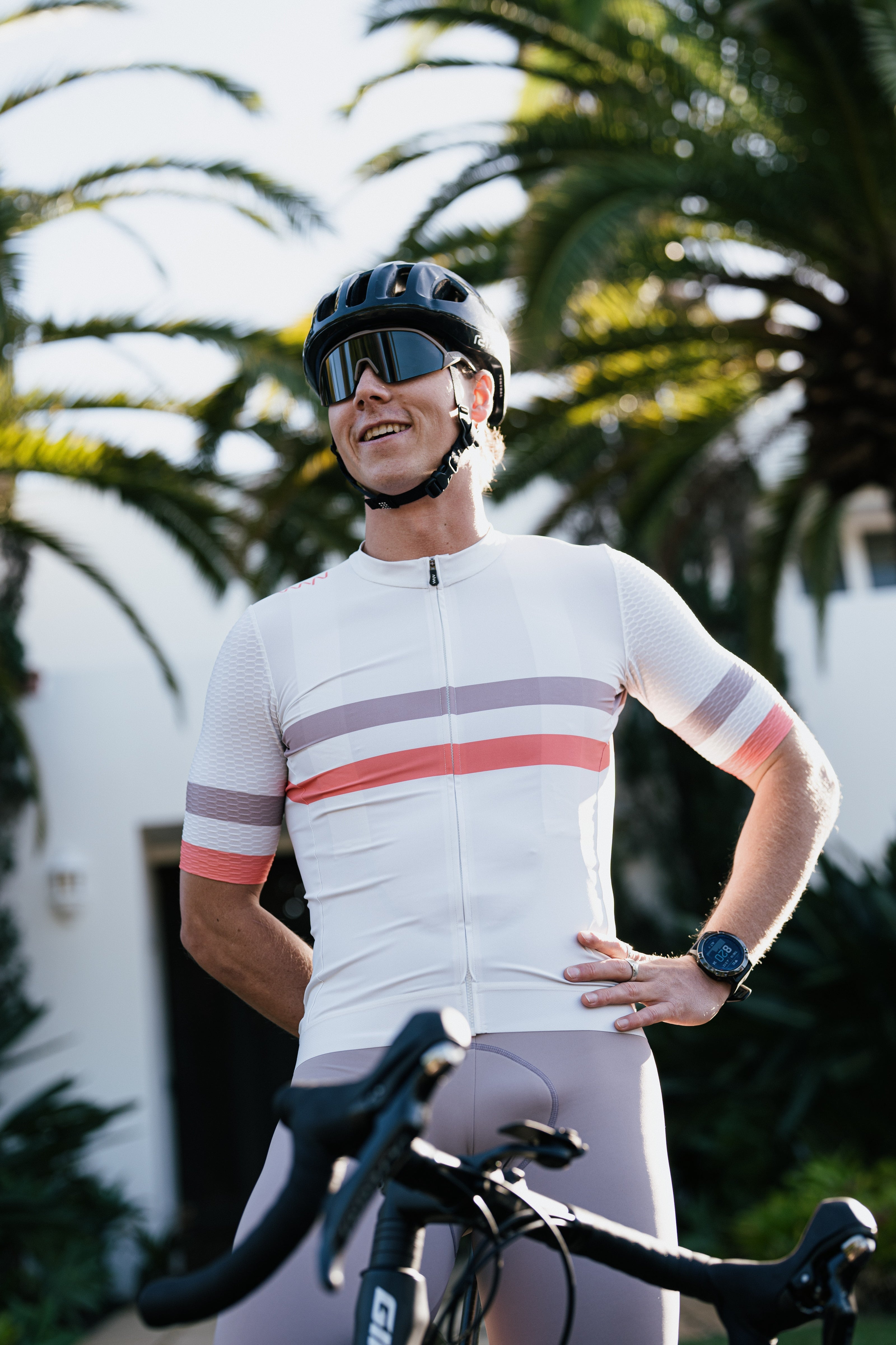 Men's Training Day Cycling Jersey - Ivory/Coral