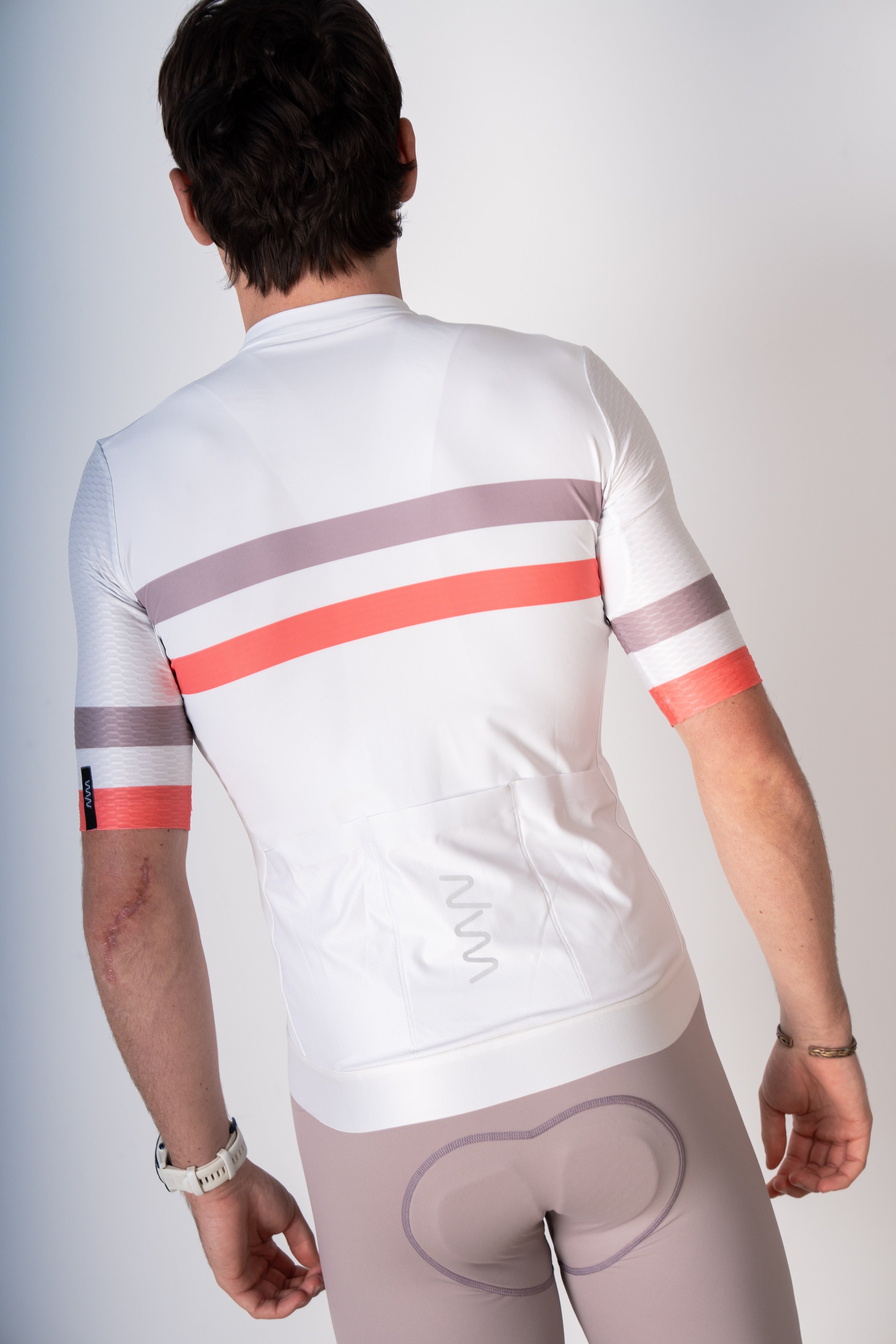 Men's Training Day Cycling Jersey - Ivory/Coral
