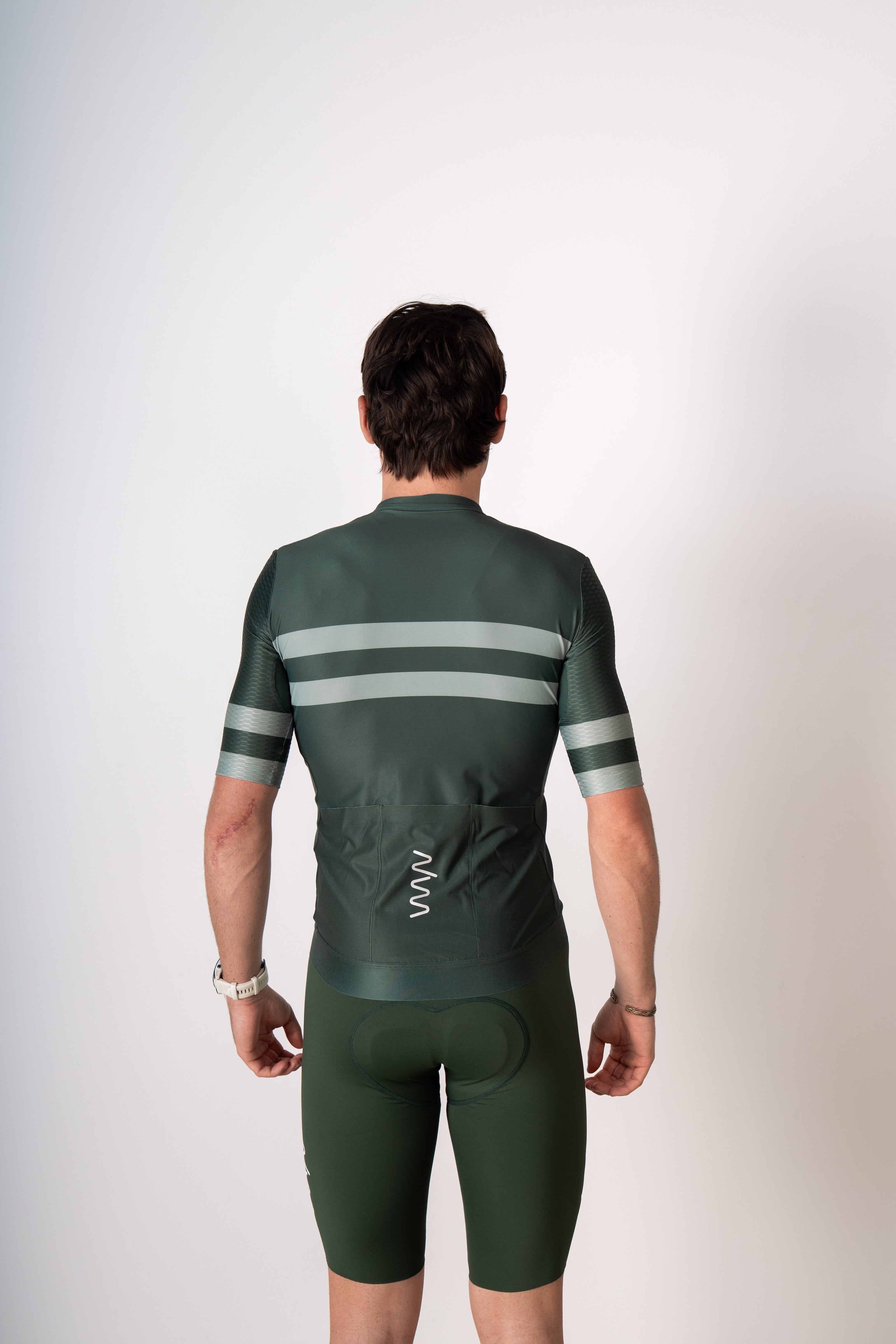 Men's Training Day Cycling Jersey - Evergreen/Ivory