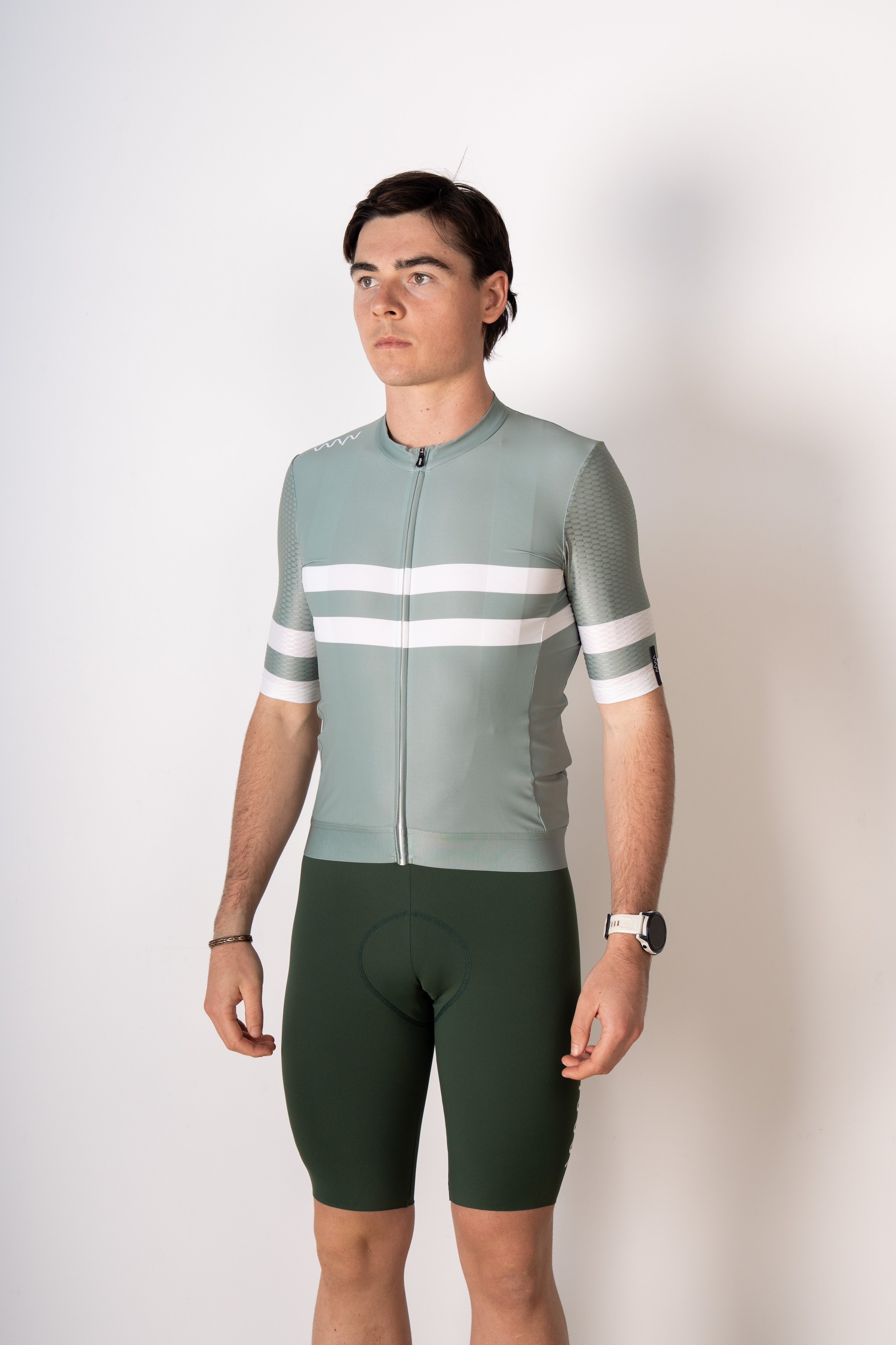 Men's Training Day Cycling Jersey - Sage Green/Ivory