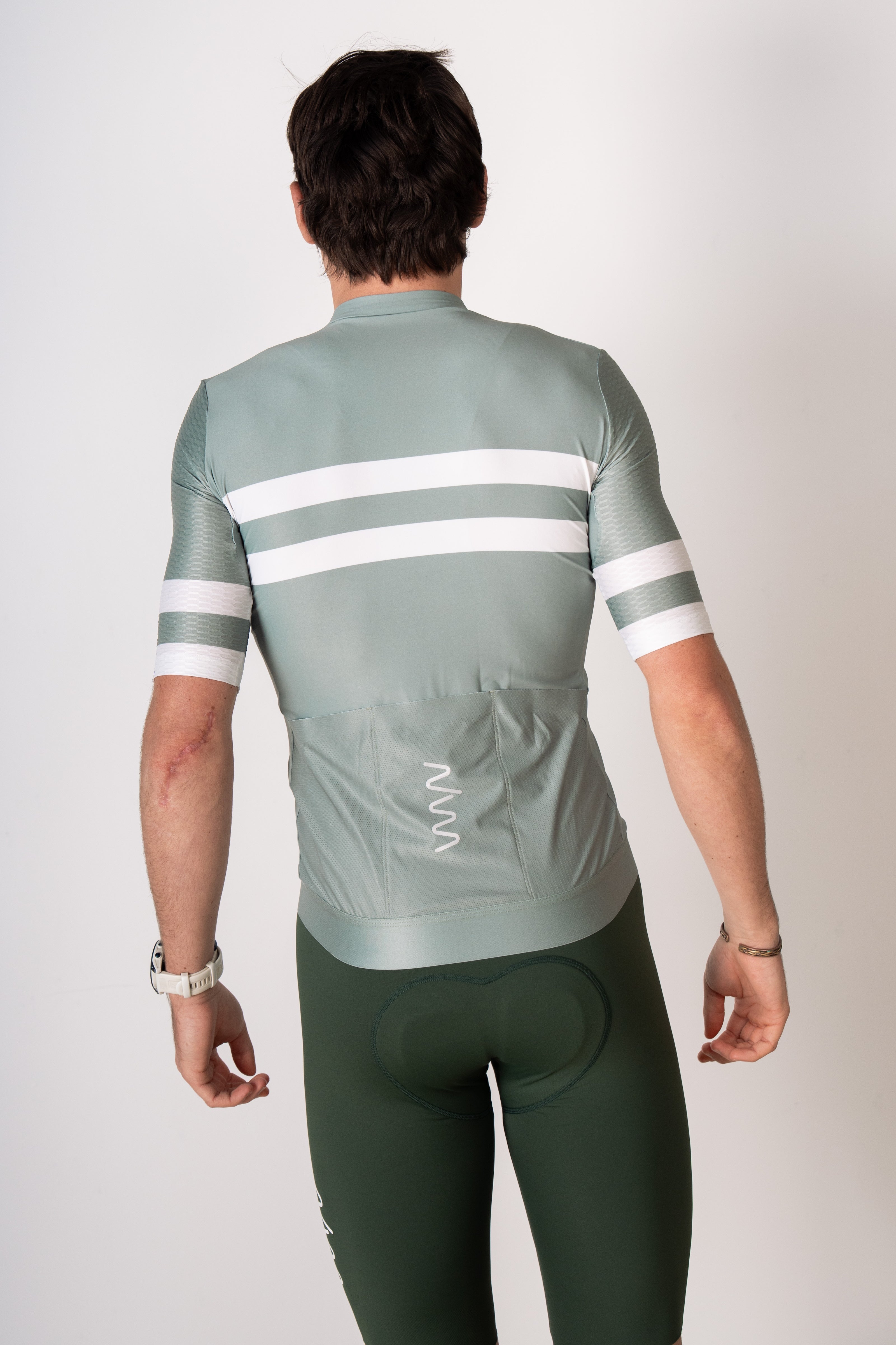 Men's Training Day Cycling Jersey - Sage Green/Ivory