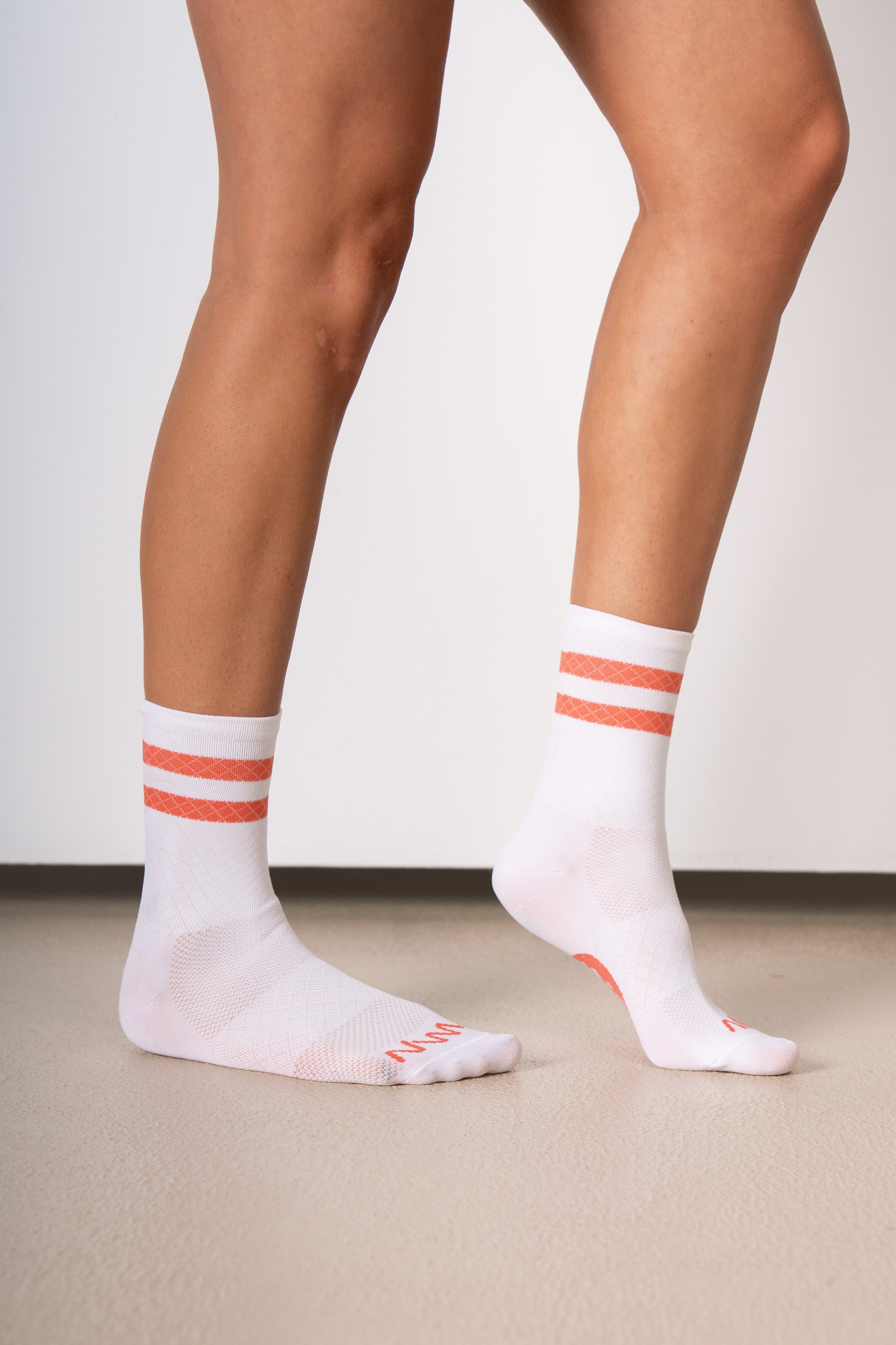 Two-Stripe Sock - Coral