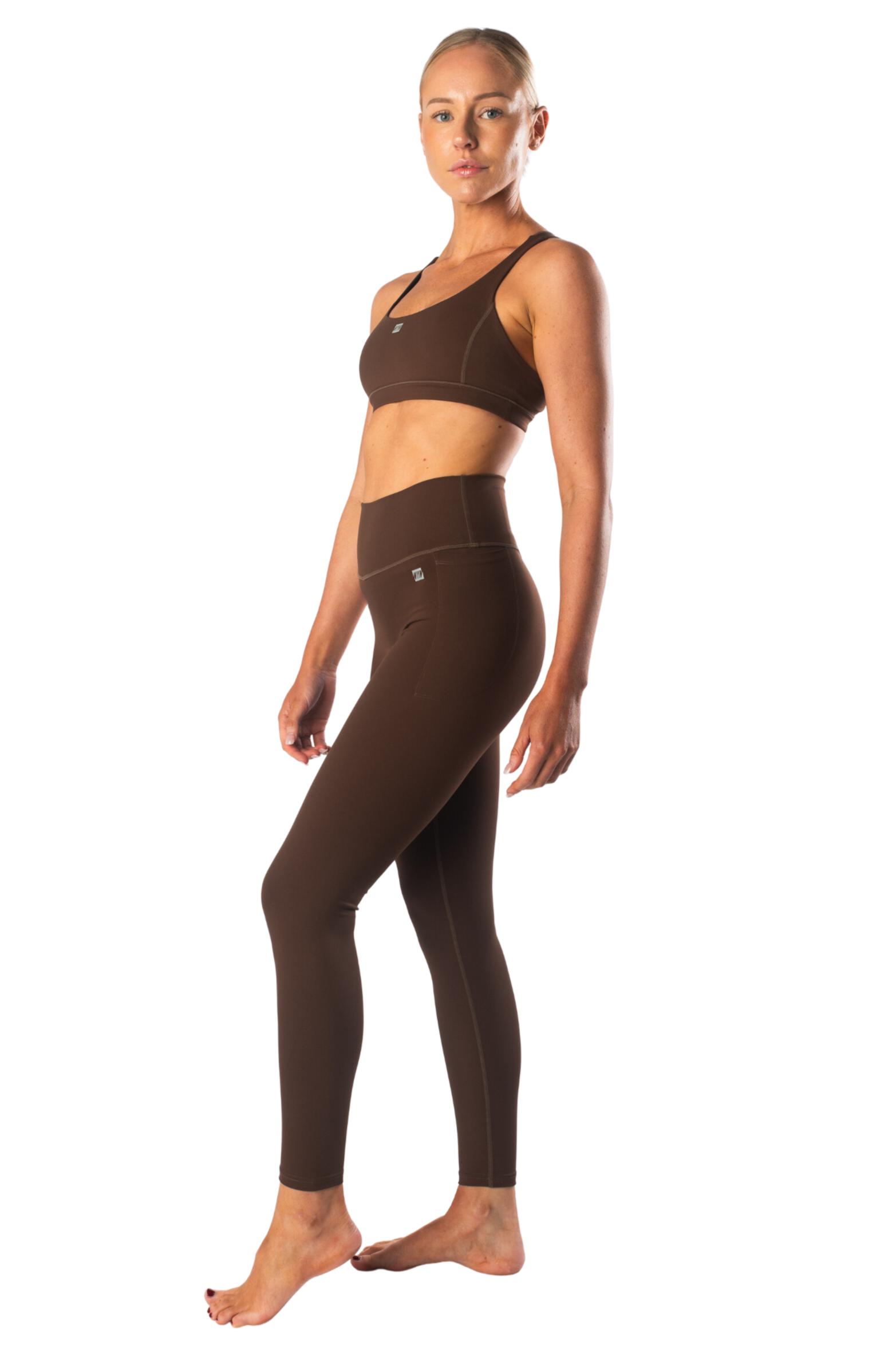 Women's Hybrid Full Length Tights - Cocoa