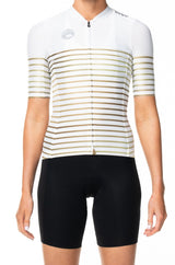 women's WC23 premium cycling jersey - gold stripe