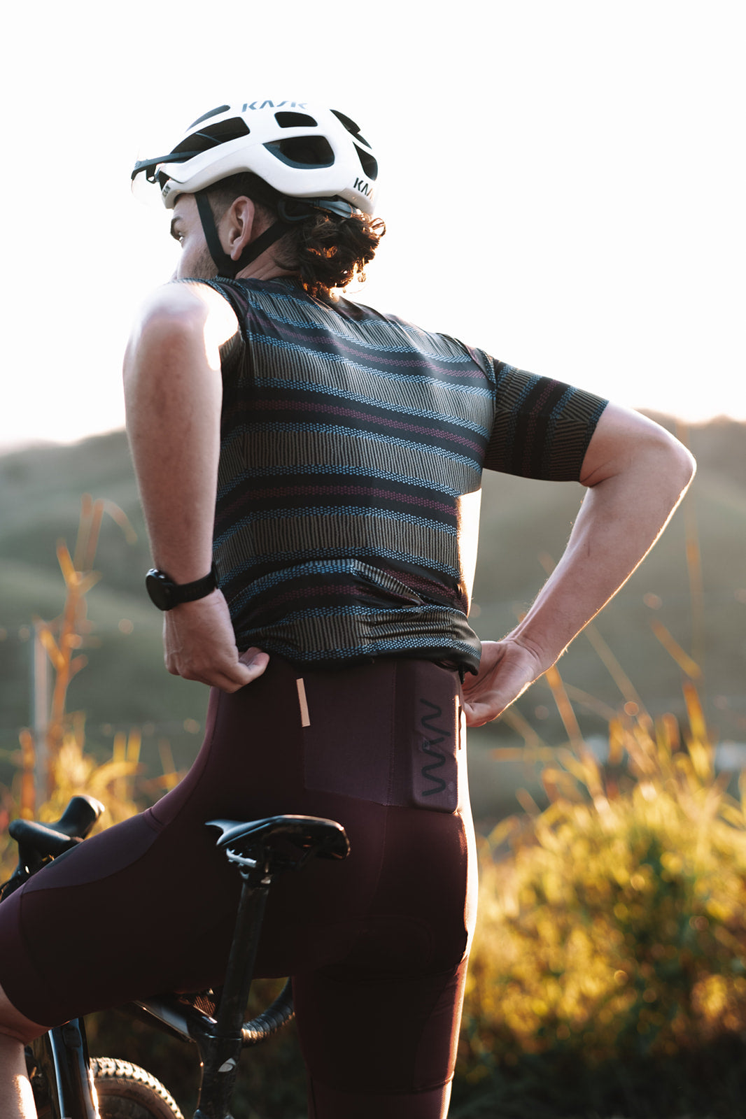 men's ROAM cycling bib shorts  - mulberry