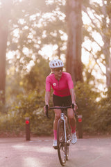 women's LUCEO hex racer cycling jersey - raspberry