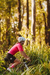 women's LUCEO hex racer cycling jersey - raspberry