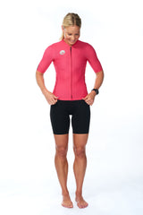 women's LUCEO hex racer cycling jersey - raspberry