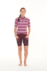women's ROAM cycling bib shorts - mulberry