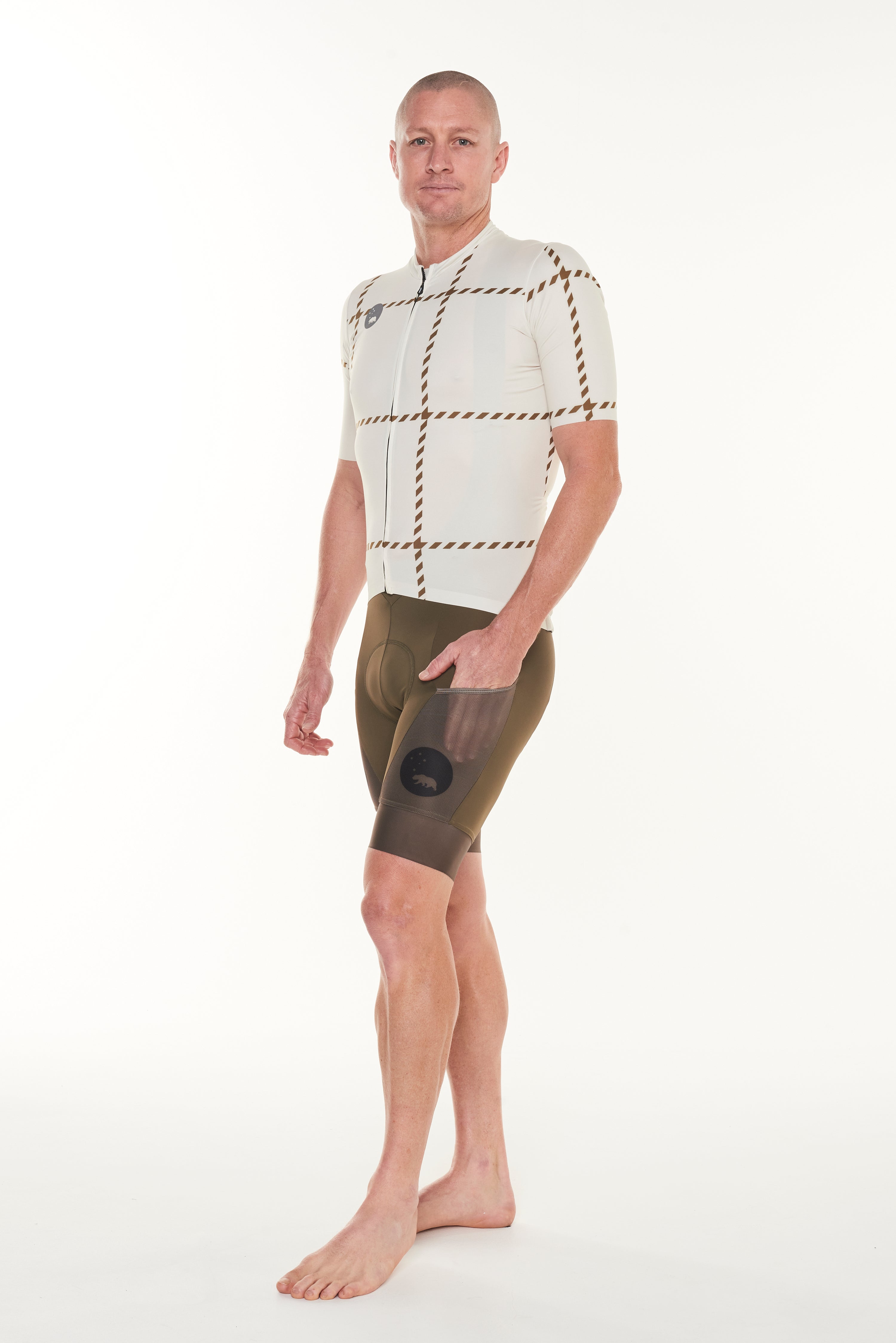 men's ROAM cycling bib shorts  - olive