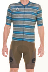 men's ROAM premium cycling jersey -  alt stripe blue